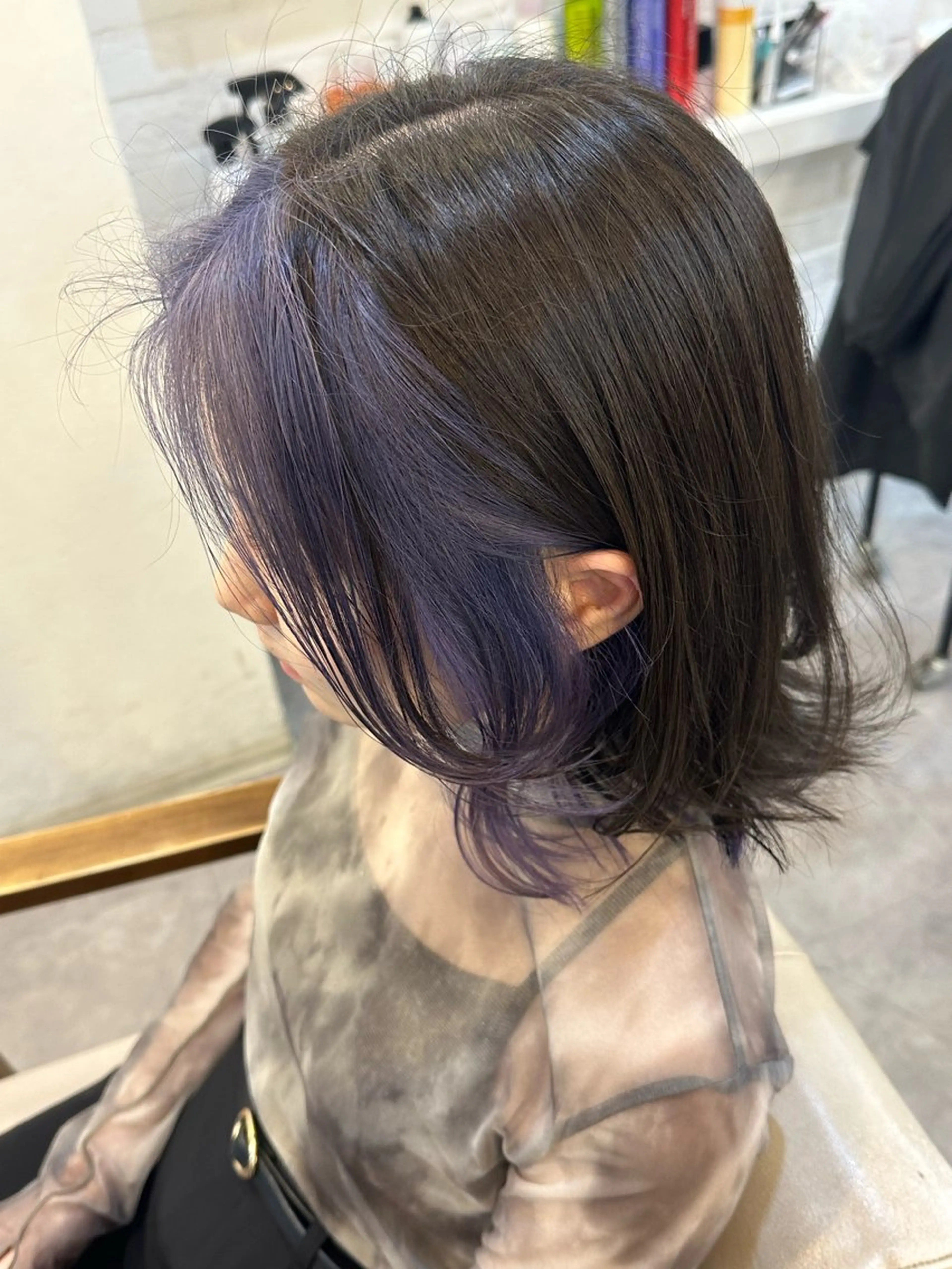 ミディアム 顔周りカット 🩵透明感/高発色 /難波/北原佑記🌸のヘアスタイル
