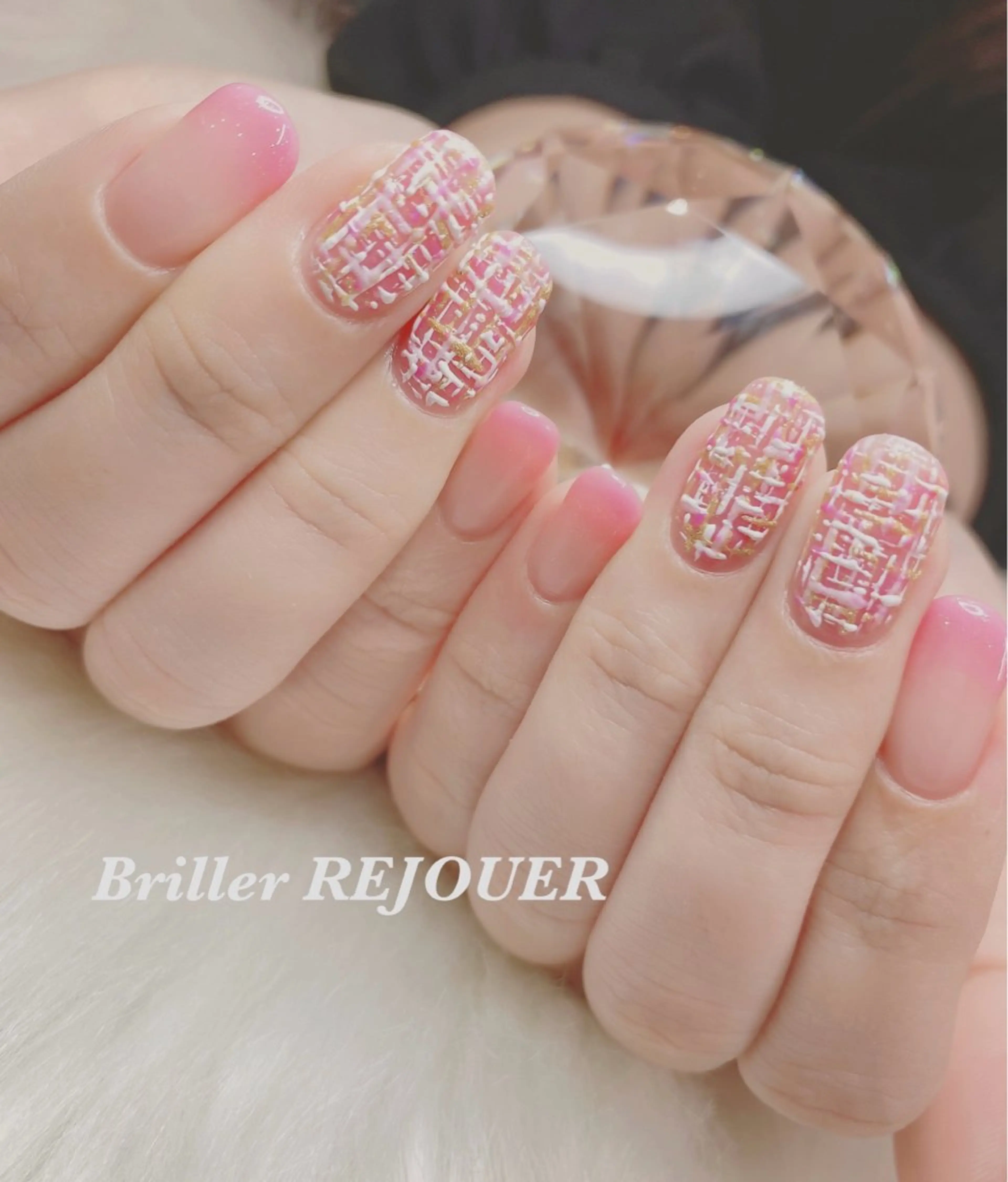 ネイル アートネイル ジェルネイル グラデーション オフィスネイル ピンク ネイルサロン&ネイルスクール Briller-REJOUER 【ブリエ・レジュール】所属・Briller Rieのネイルデザイン
