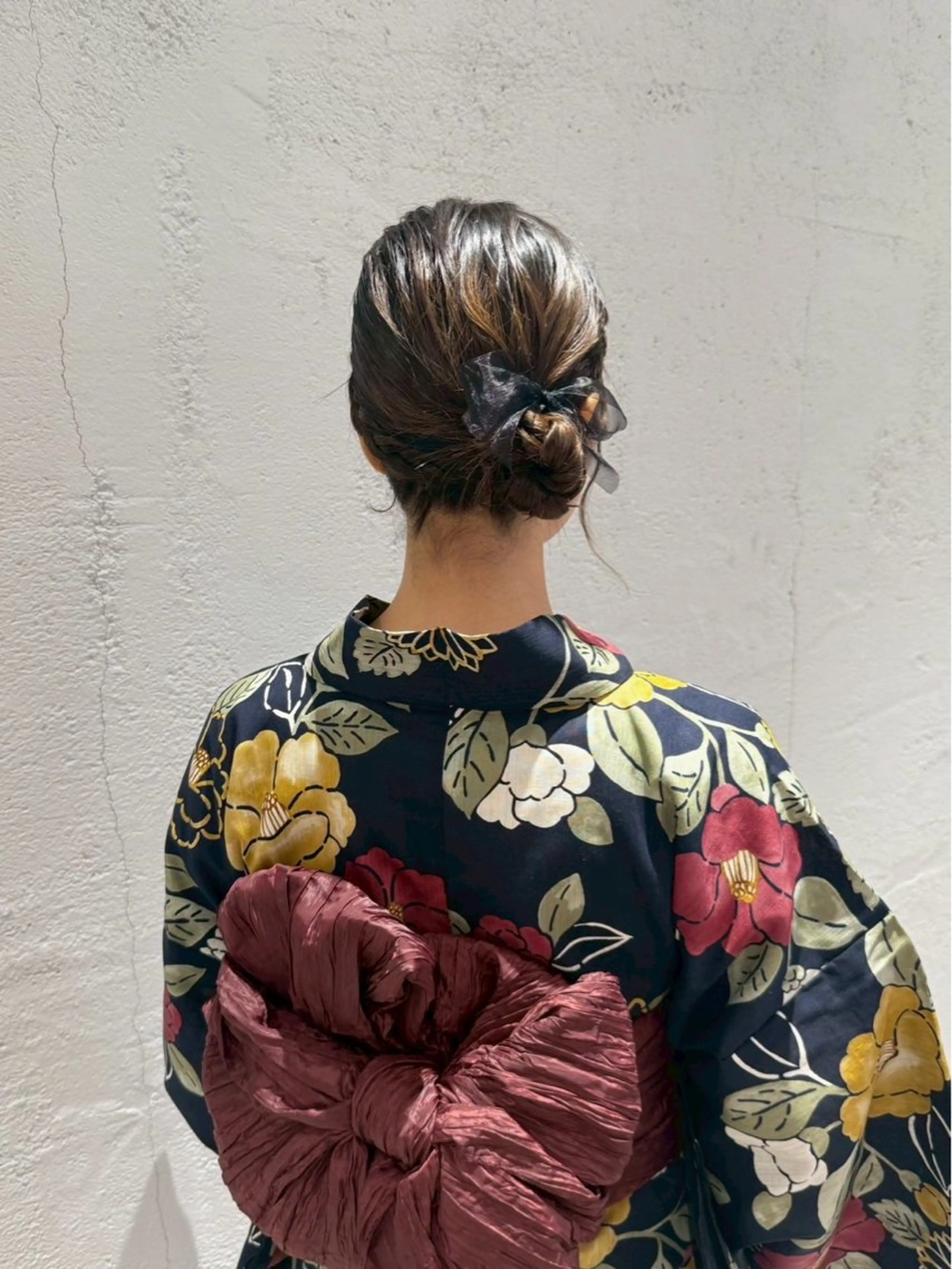 セミロング キッズ 着付け 暖色🍒アレンジ🎀 ボブ🌼くるみのヘアスタイル