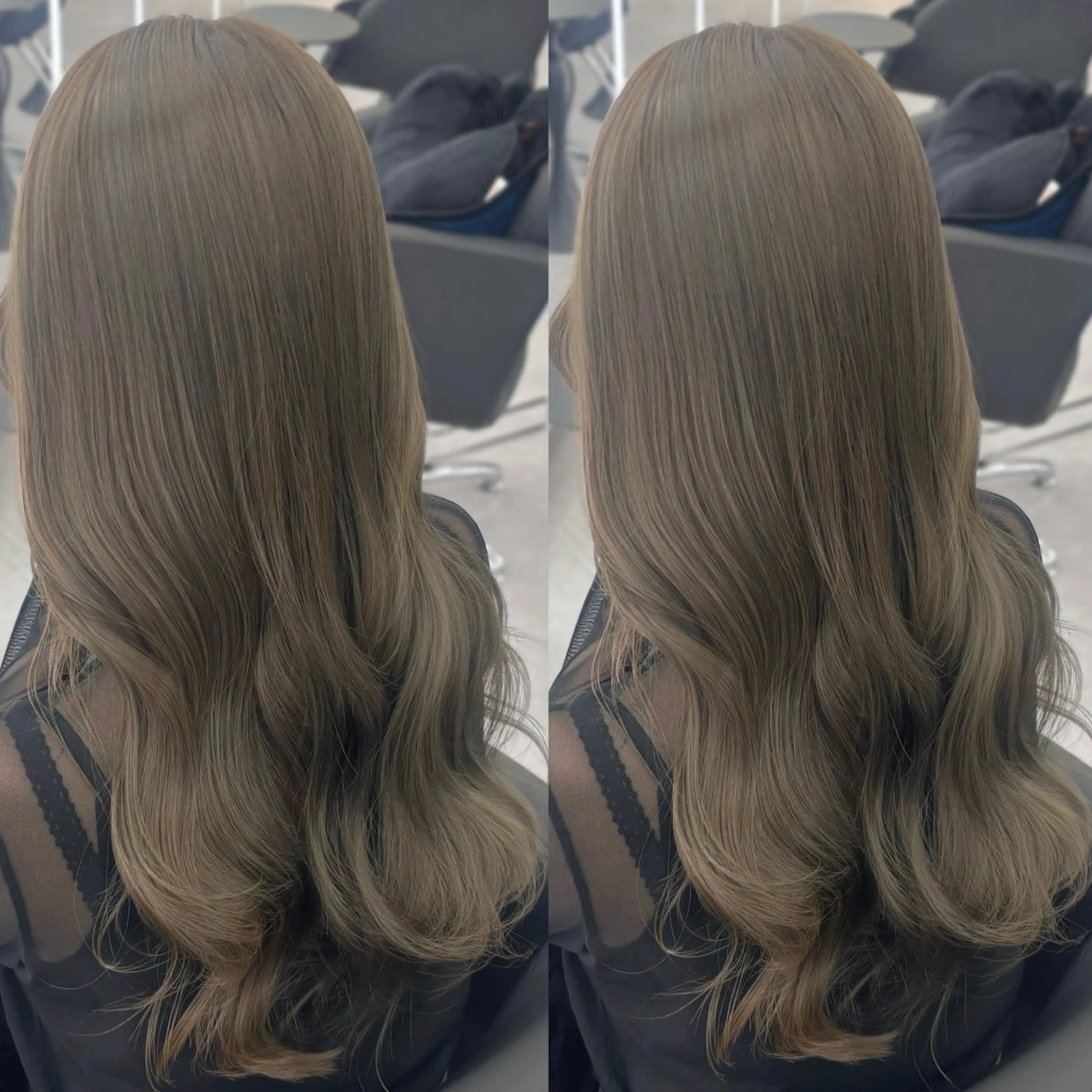 ロング カラー ヘアカラー トリートメント 髪質改善/赤み消し ブリーチなし心斎橋のヘアスタイル