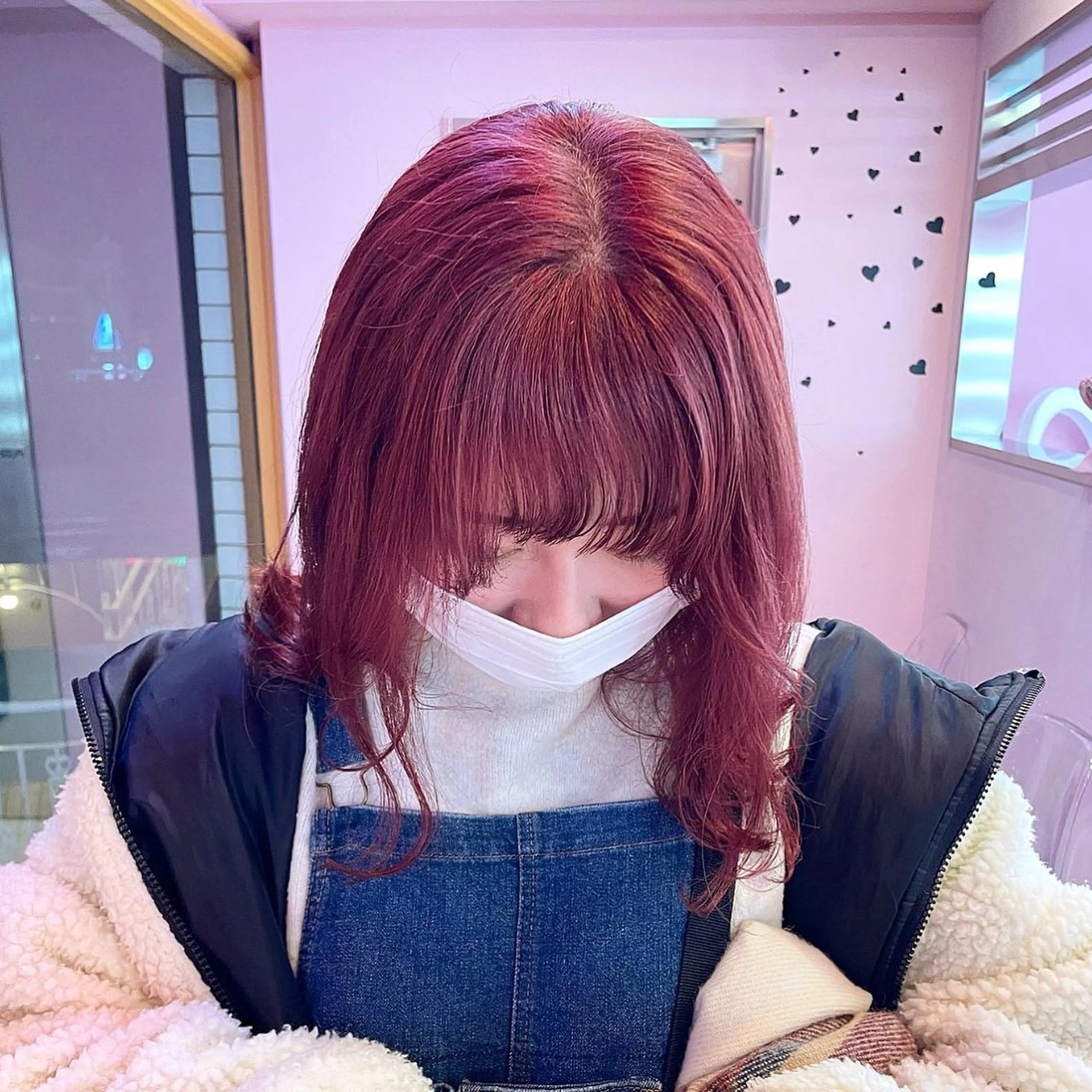 ミディアム カラー ブリーチ ピンクカラー 心斎橋/ブリーチ minamiのヘアスタイル