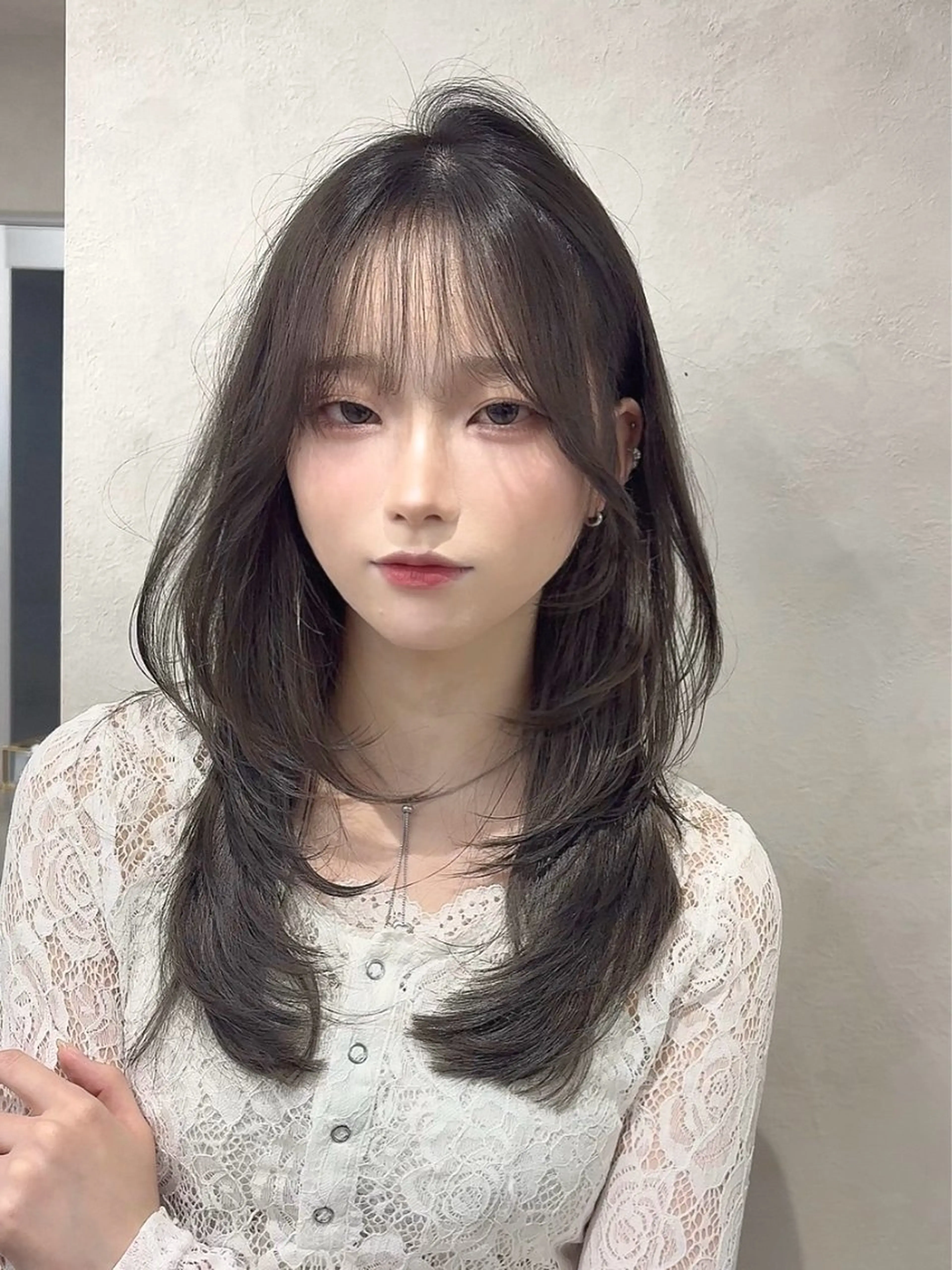 ロング ロング カット ヘアカラー トリートメント 韓国🇰🇷レイヤー 透明感/秀瑛🩶のヘアスタイル