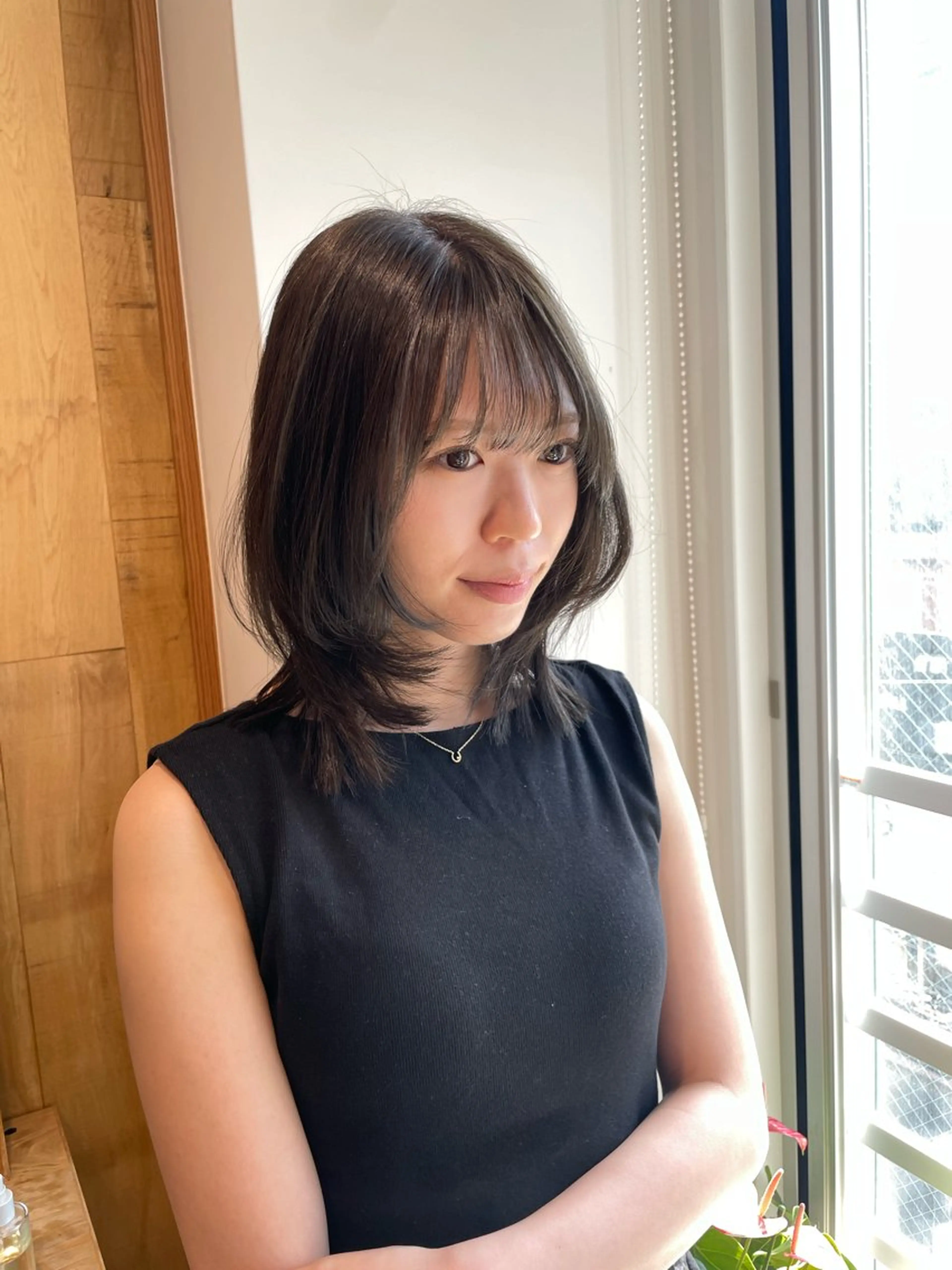 ミディアム カラー グレージュ くびれヘア くびれレイヤー レイヤーカット カット ヘアカラー トリートメント 透明感カラー🪡✨ レイヤー/ rinaのヘアスタイル