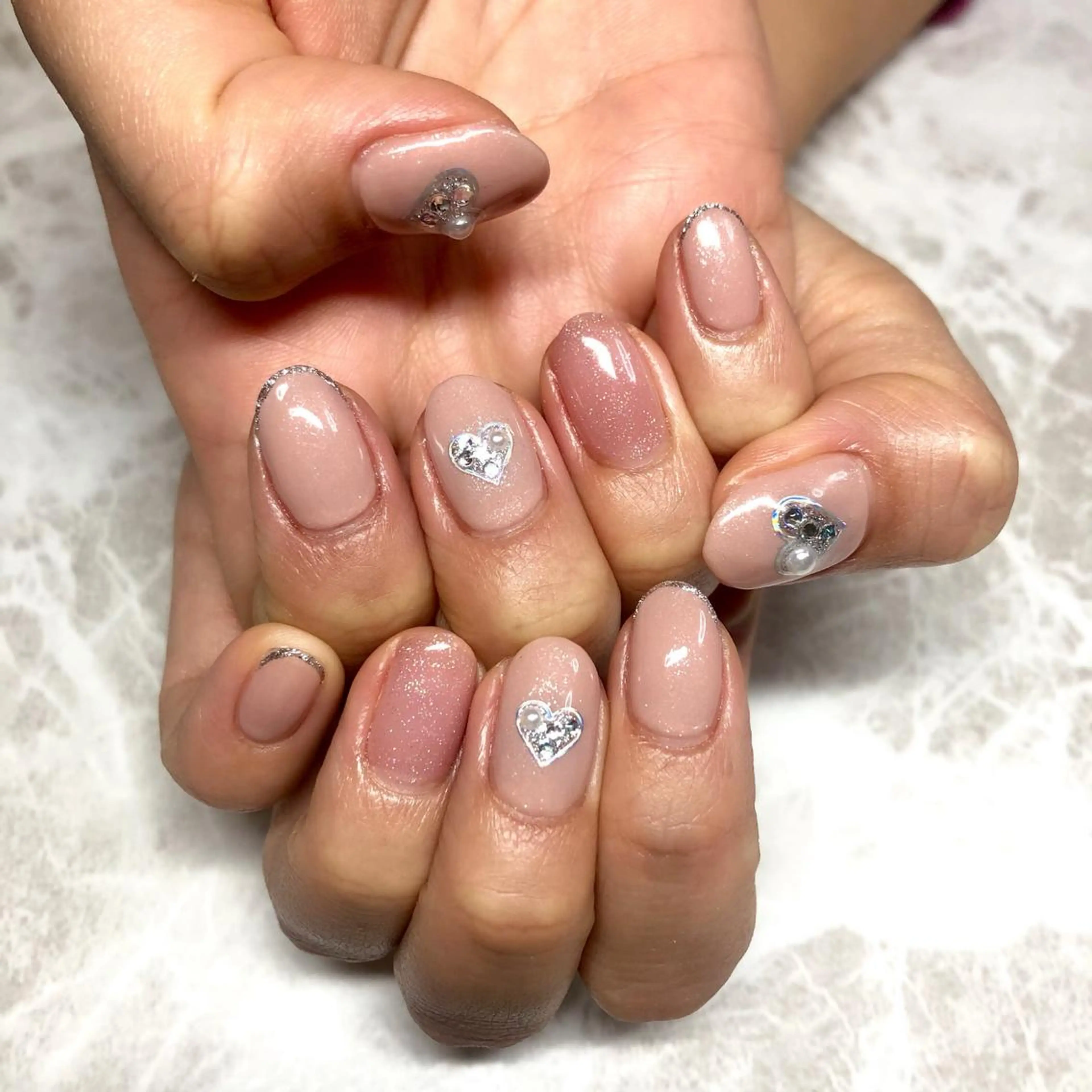 ネイル ハート ラメ(グリッター) 春ネイル luana nailのネイルデザイン