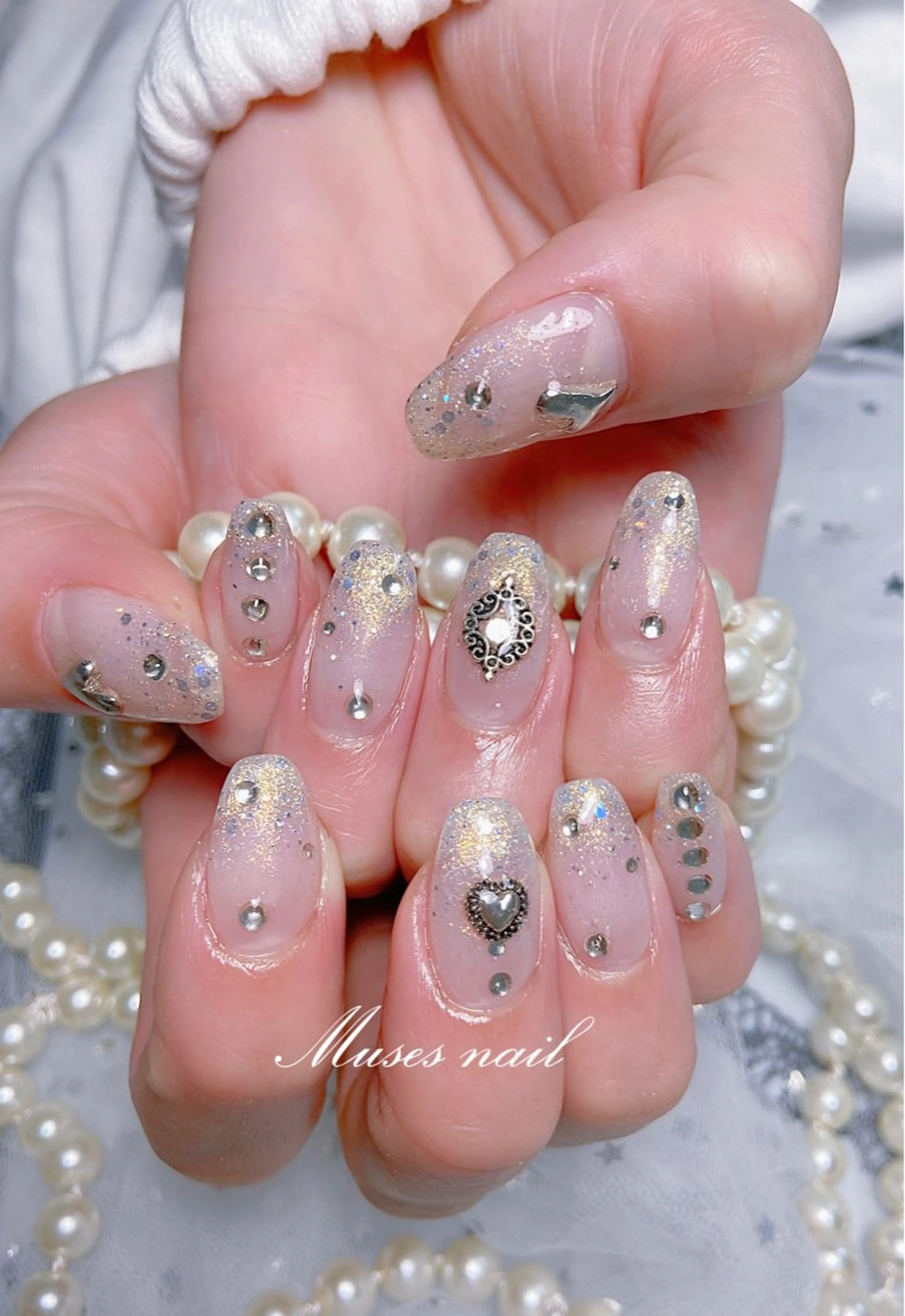 ネイル オーロラネイル チークネイル 長さ出し フレンチネイル ジェルネイル MUSES  NAIL  SALON所属・MUSES ネイルのネイルデザイン