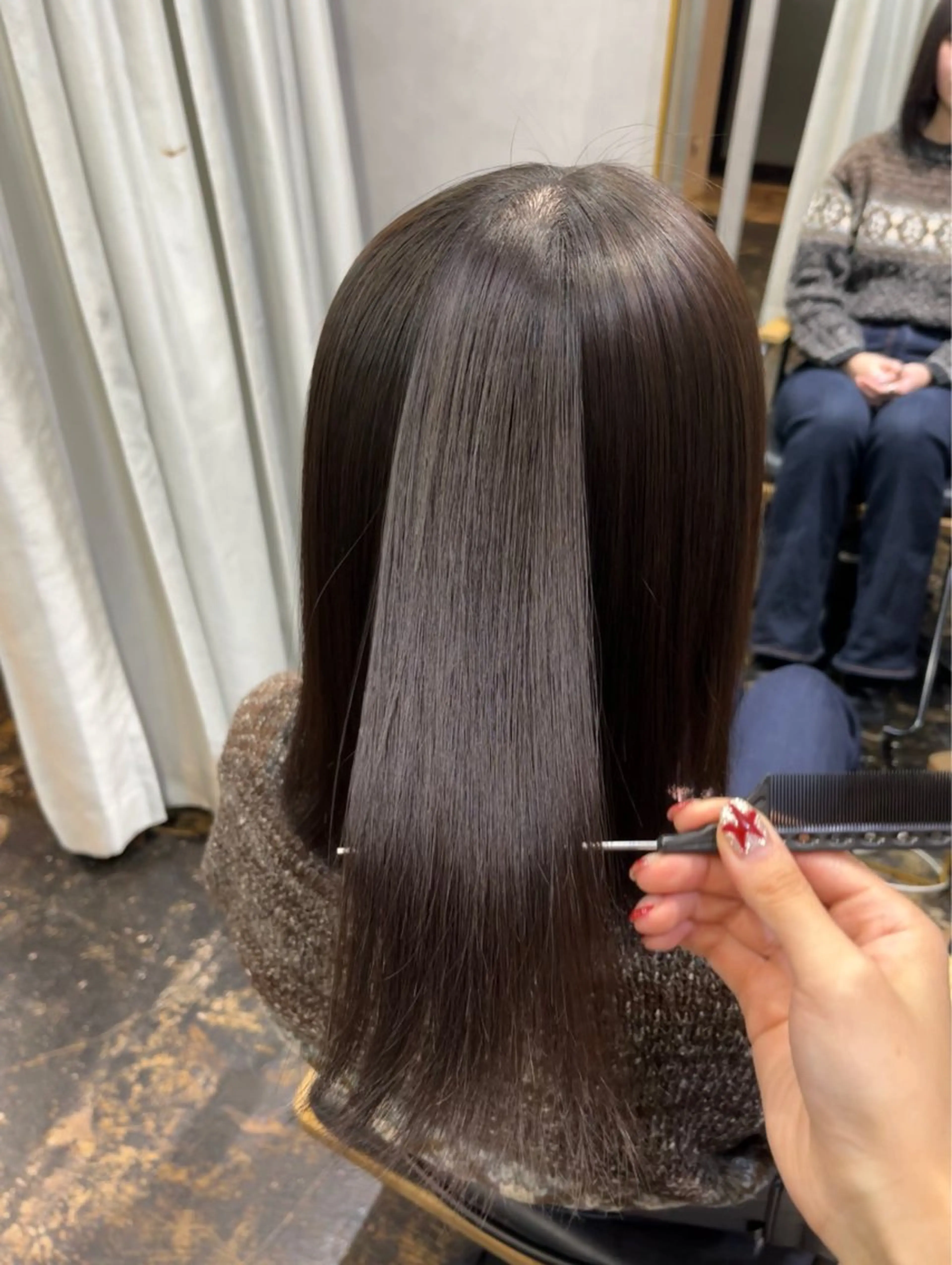 ミディアム 縮毛矯正 透明感カラー/パーマ 🌀アオノアユミのヘアスタイル