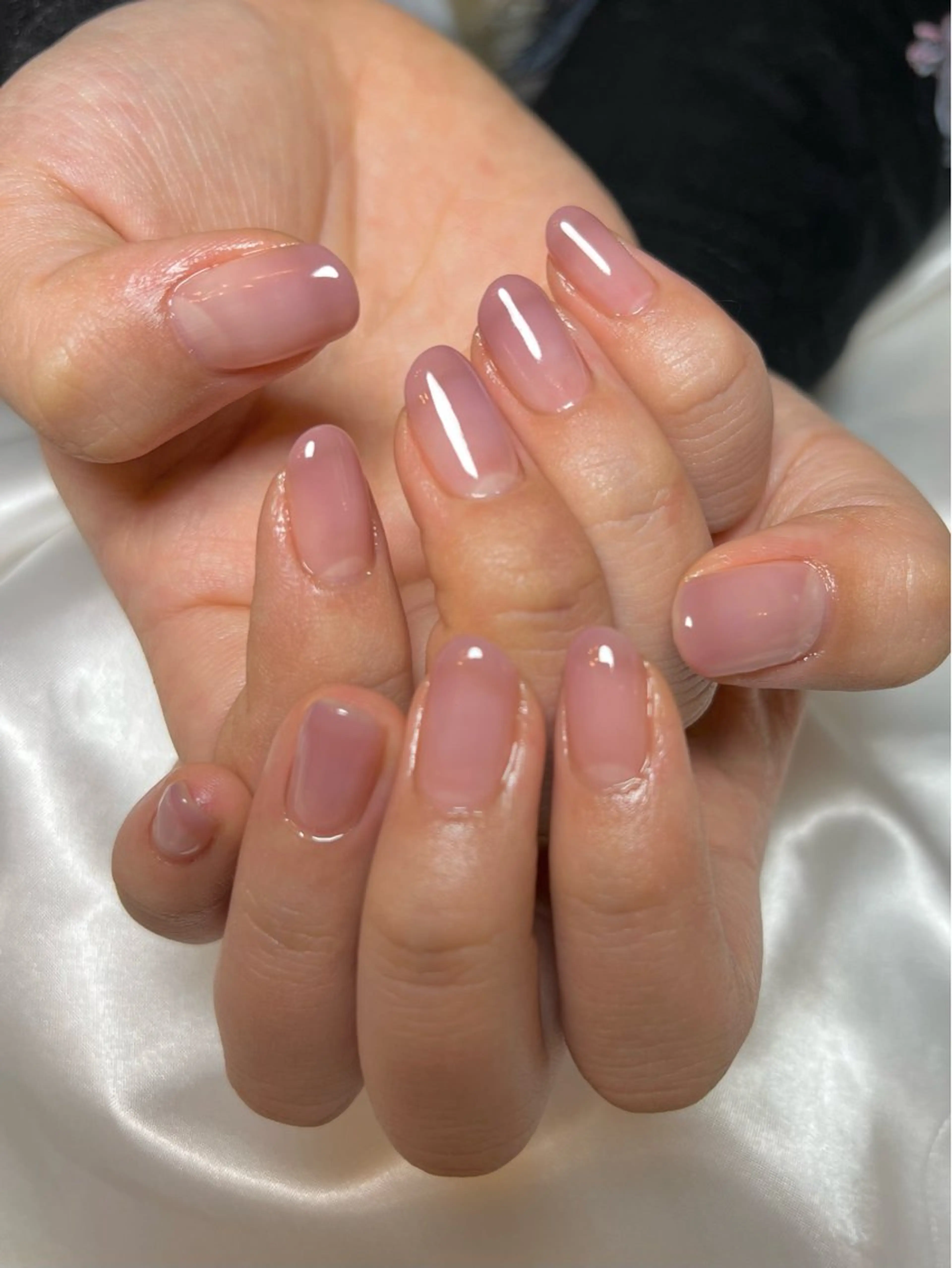 ネイル グラデーション 氷ネイル・うるうるネイル ワンカラーネイル ピンク ハンドネイル Nail Salon&School REPLENDA所属・REPLENDA/ azusa(石井梓)のネイルデザイン