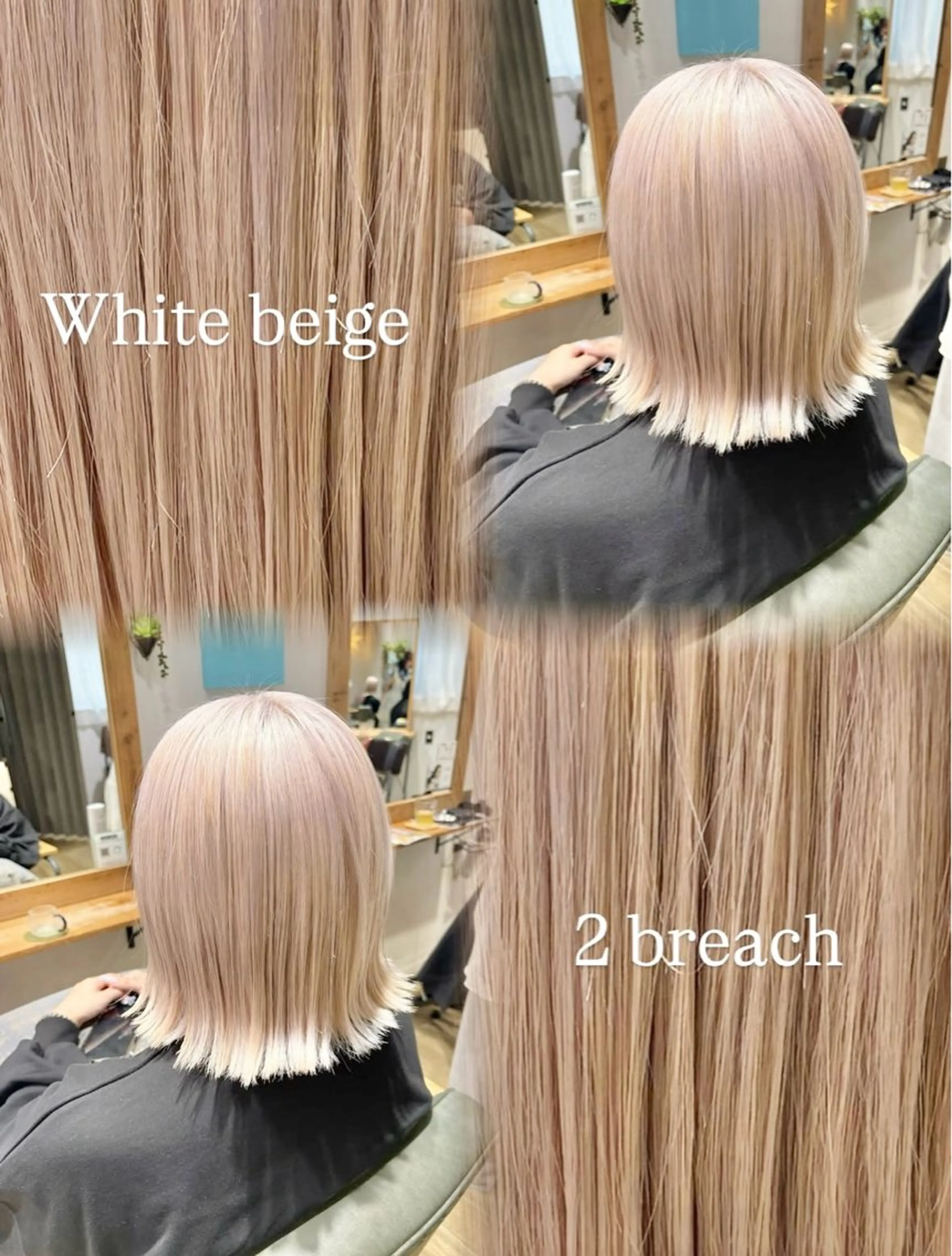 ロング カラー ベージュカラー ブリーチ ケアブリーチ ダブルカラー ホワイトベージュ ヘアカラー ケアブリーチハイトー ンシールエクステのヘアスタイル