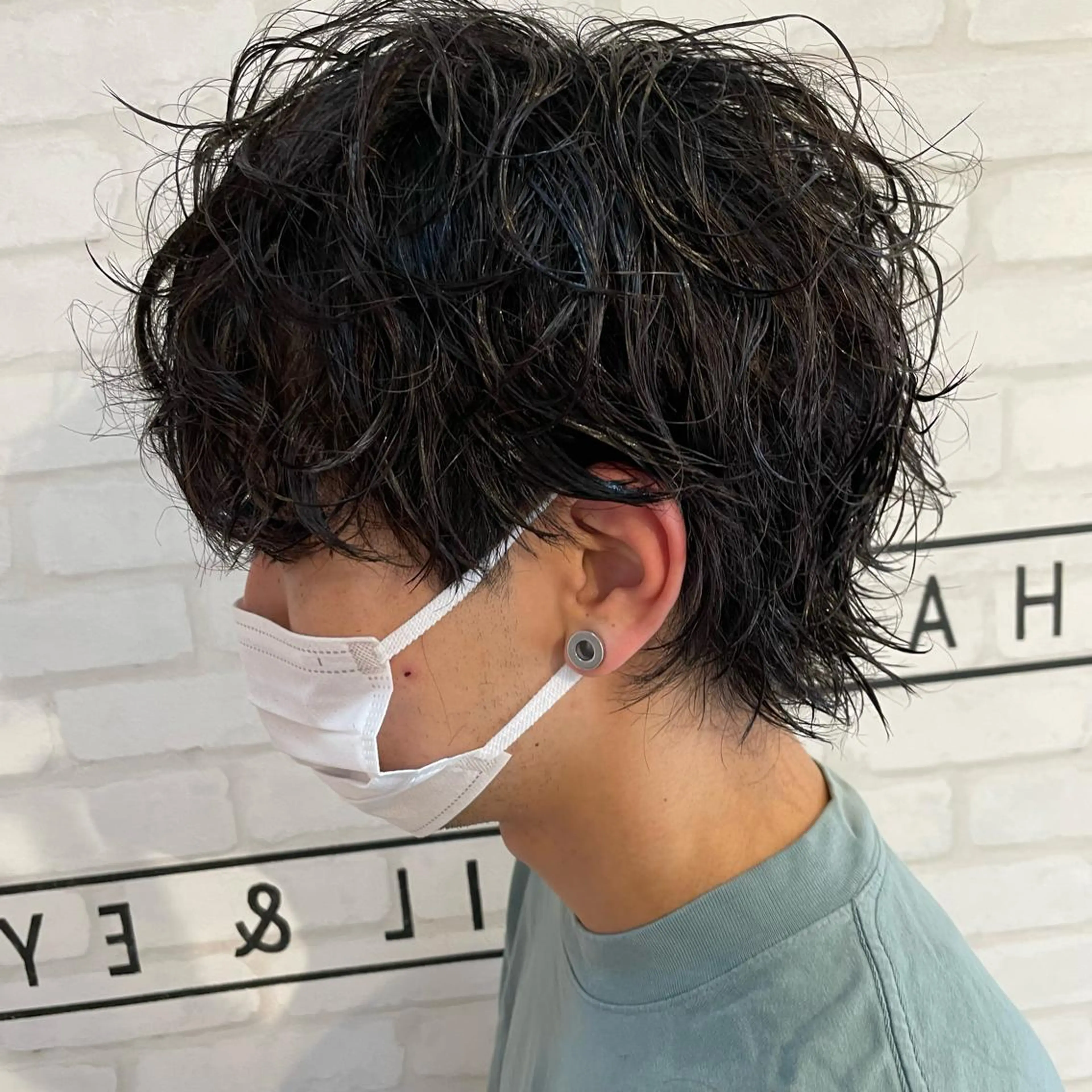 ショート パーマ カット パーマ 渋谷 メンズ 木下 仁来のヘアスタイル
