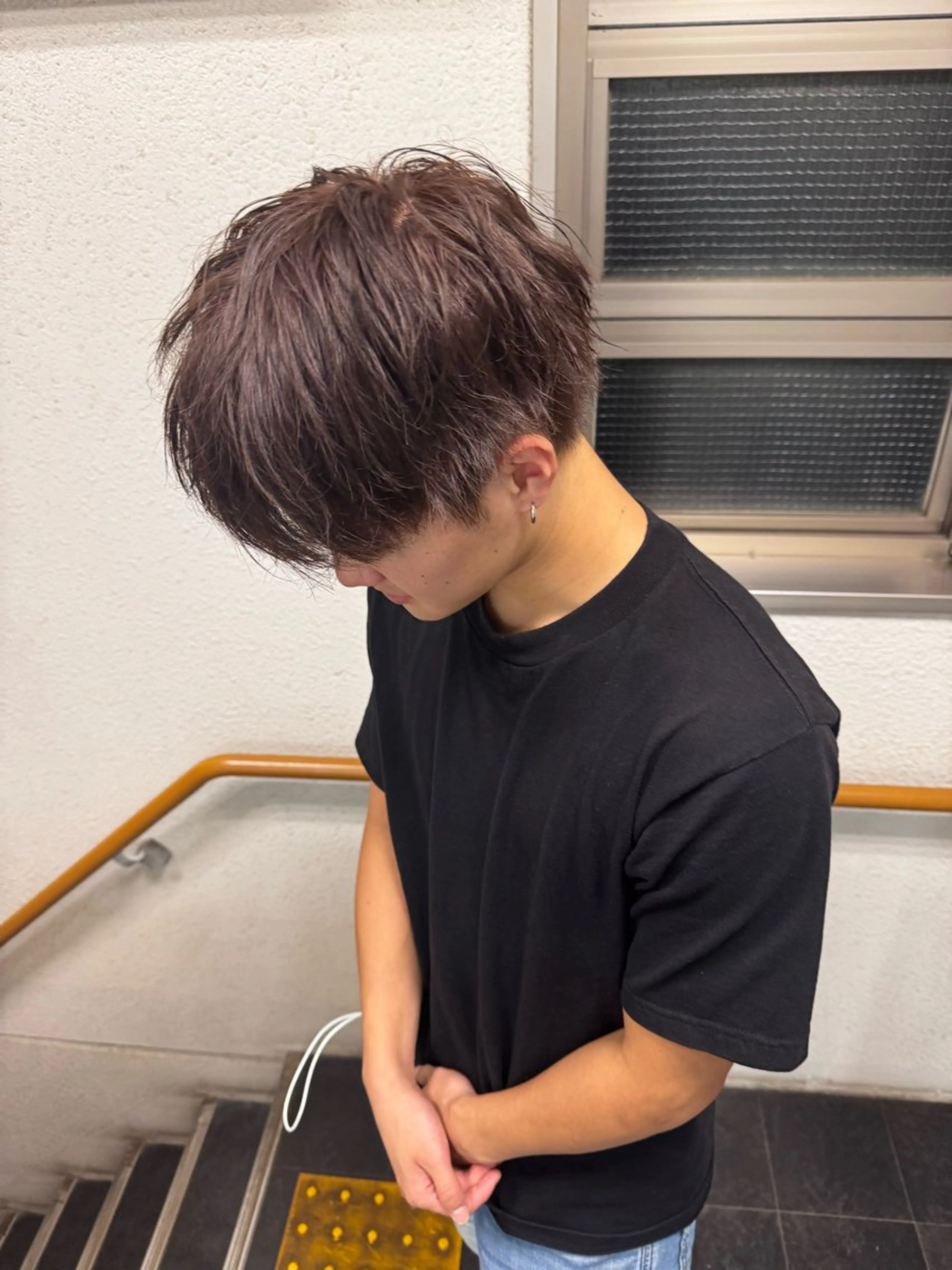 ショート カラー メンズ ブラウンカラー ヘアカラー ハイトーン、艶カラー 24時間可能しょあのヘアスタイル