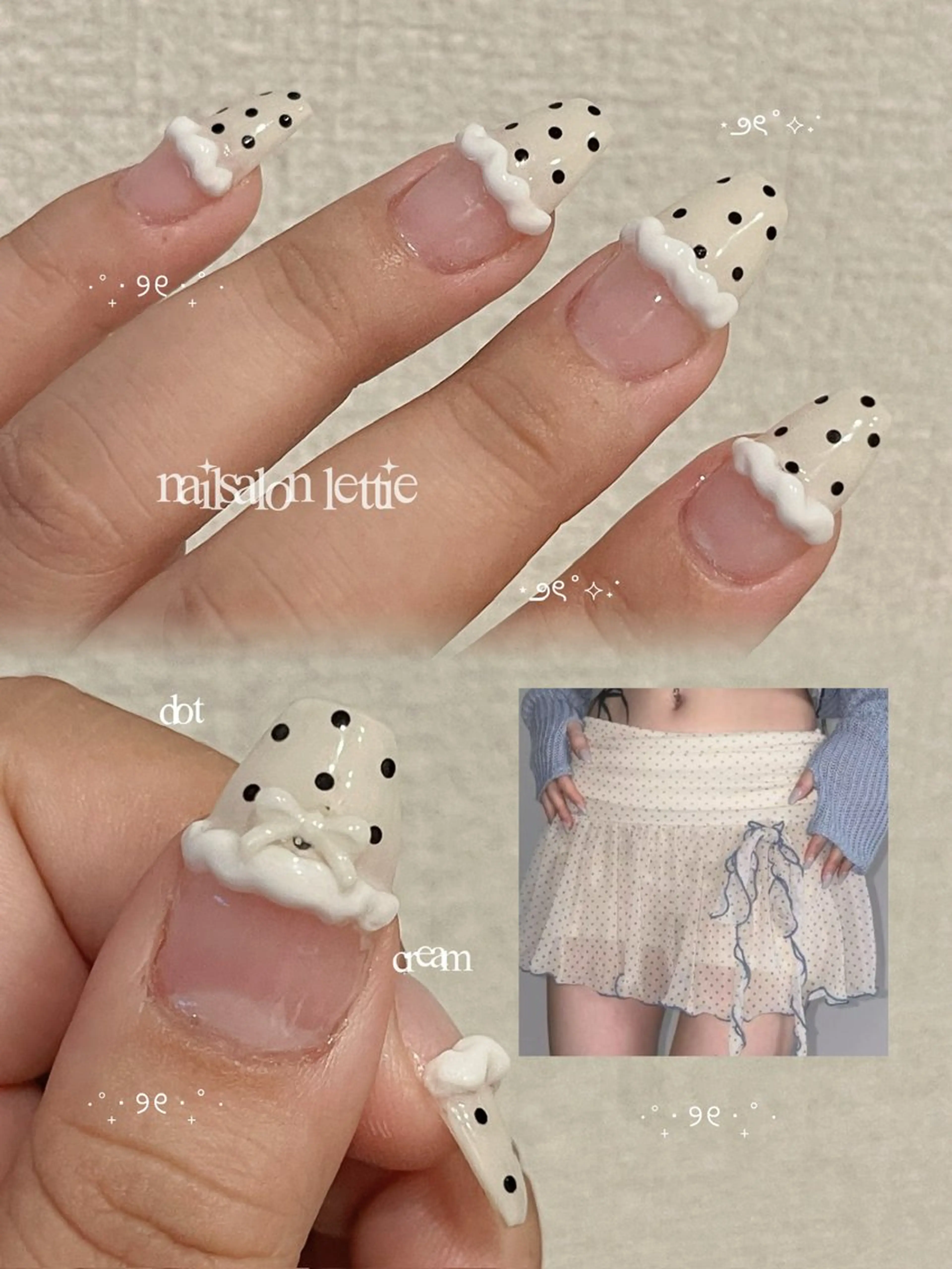 ハンドネイル lettie🎀 京都ガーリーネイルのネイルデザイン
