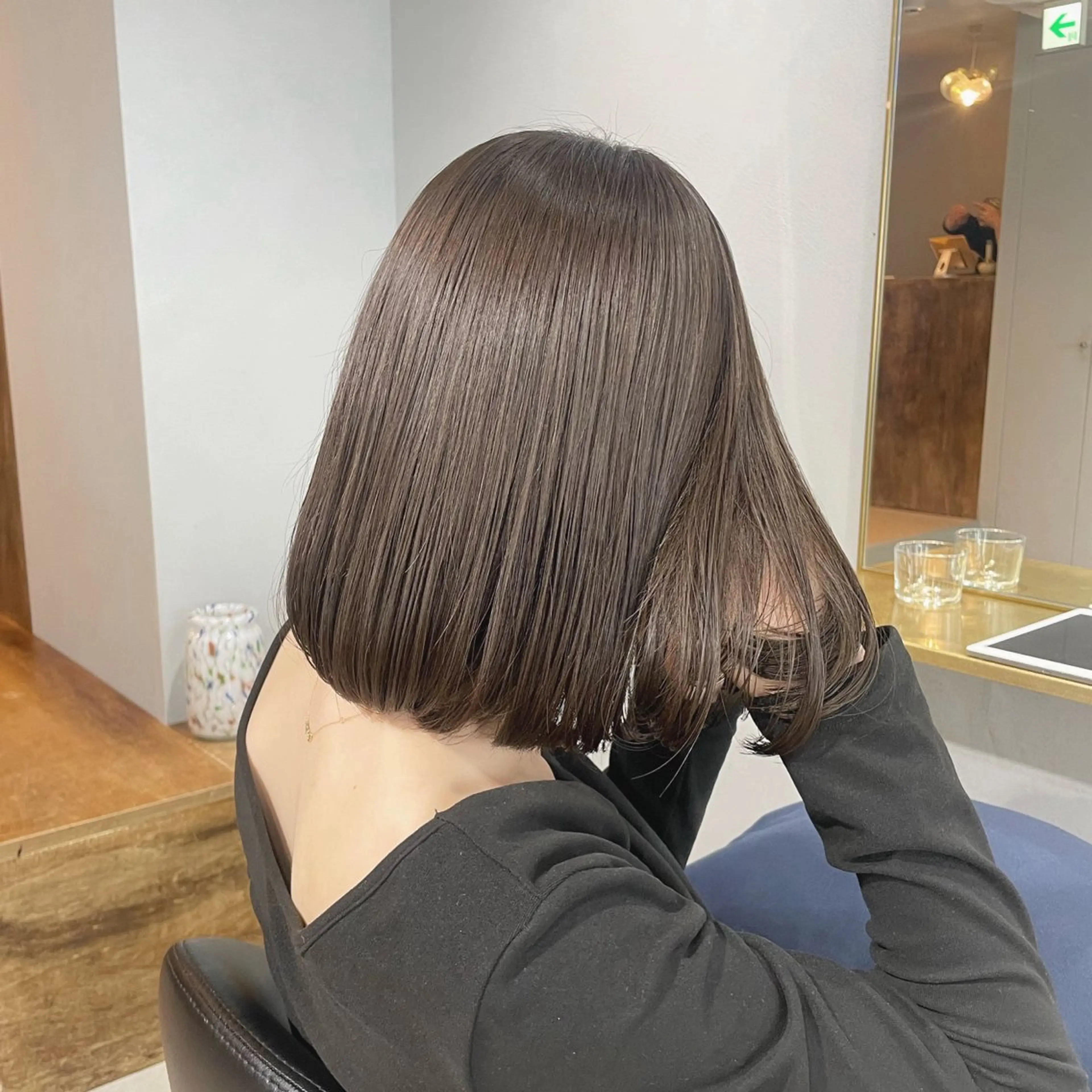 ミディアム カラー ベージュカラー ブラウンカラー ブラウンベージュ 透明感カラー ヘアカラー トリートメント 【arc】Ruri コテ巻き風パーマのヘアスタイル