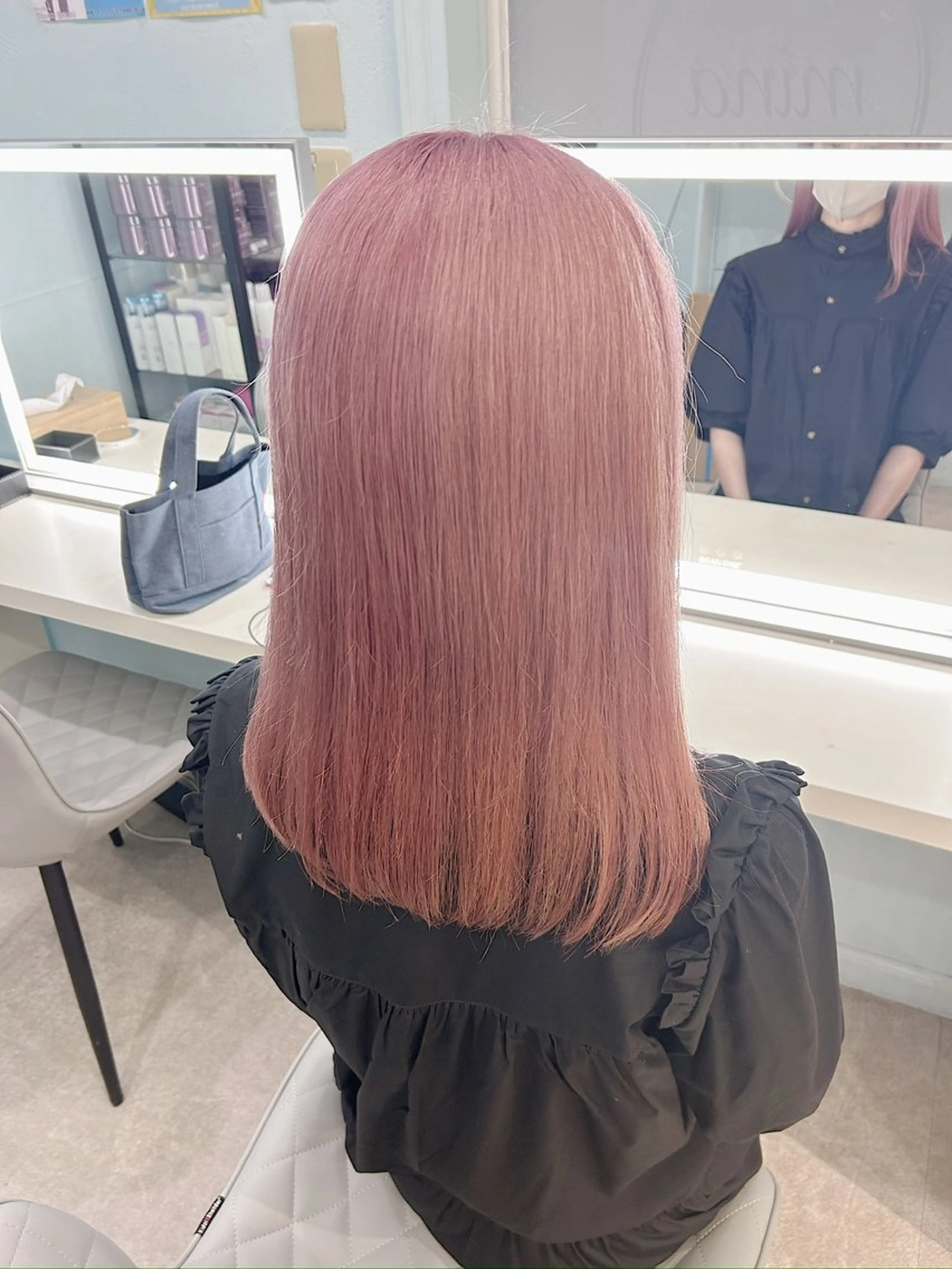 ミディアム カラー ヘアアレンジ カット ヘアカラー 💕誰より可愛い💕 ピンク🎀YUUKAのヘアスタイル