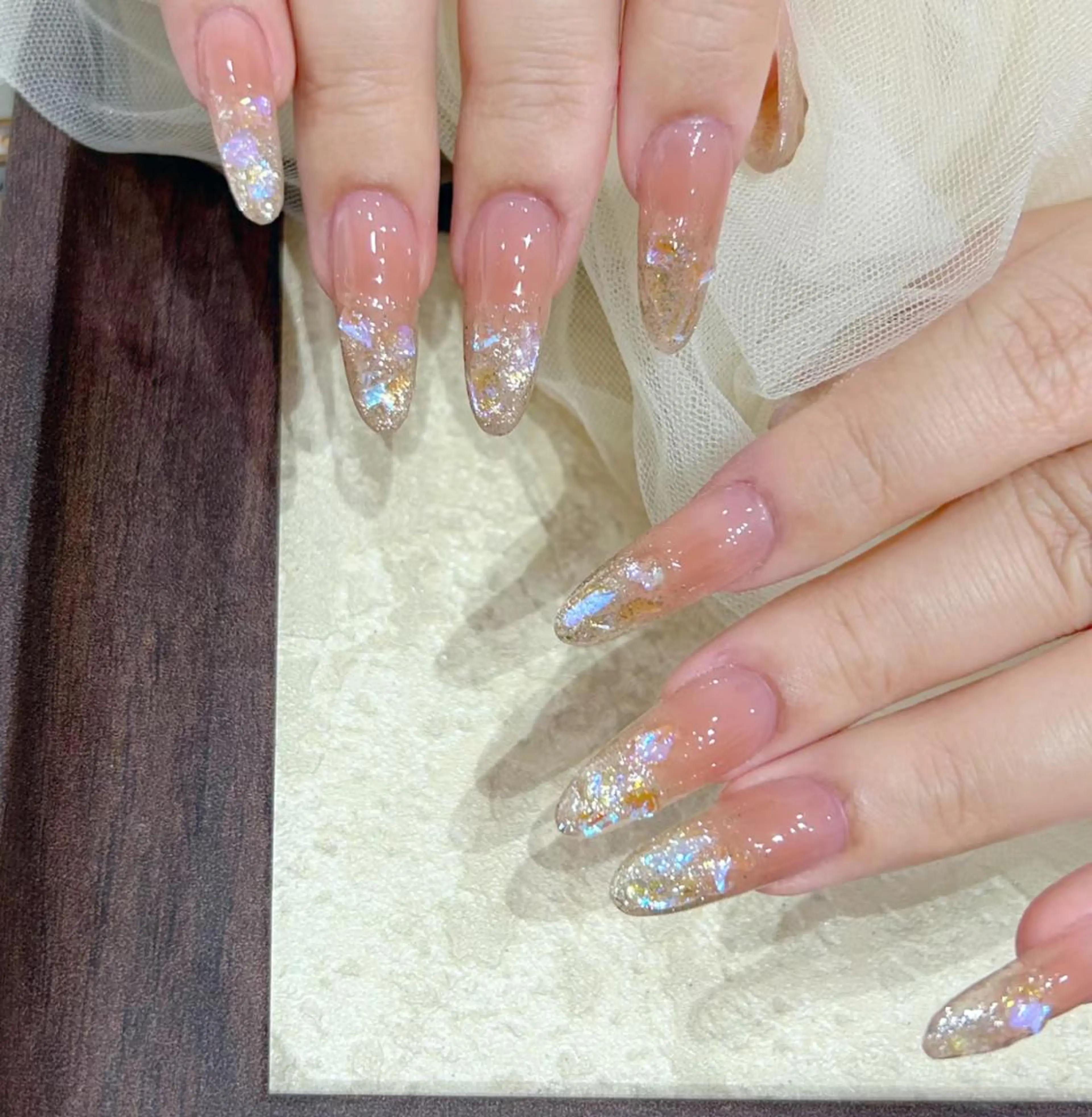 チップ長さだし　氷ワンホンネイル🧊の写真