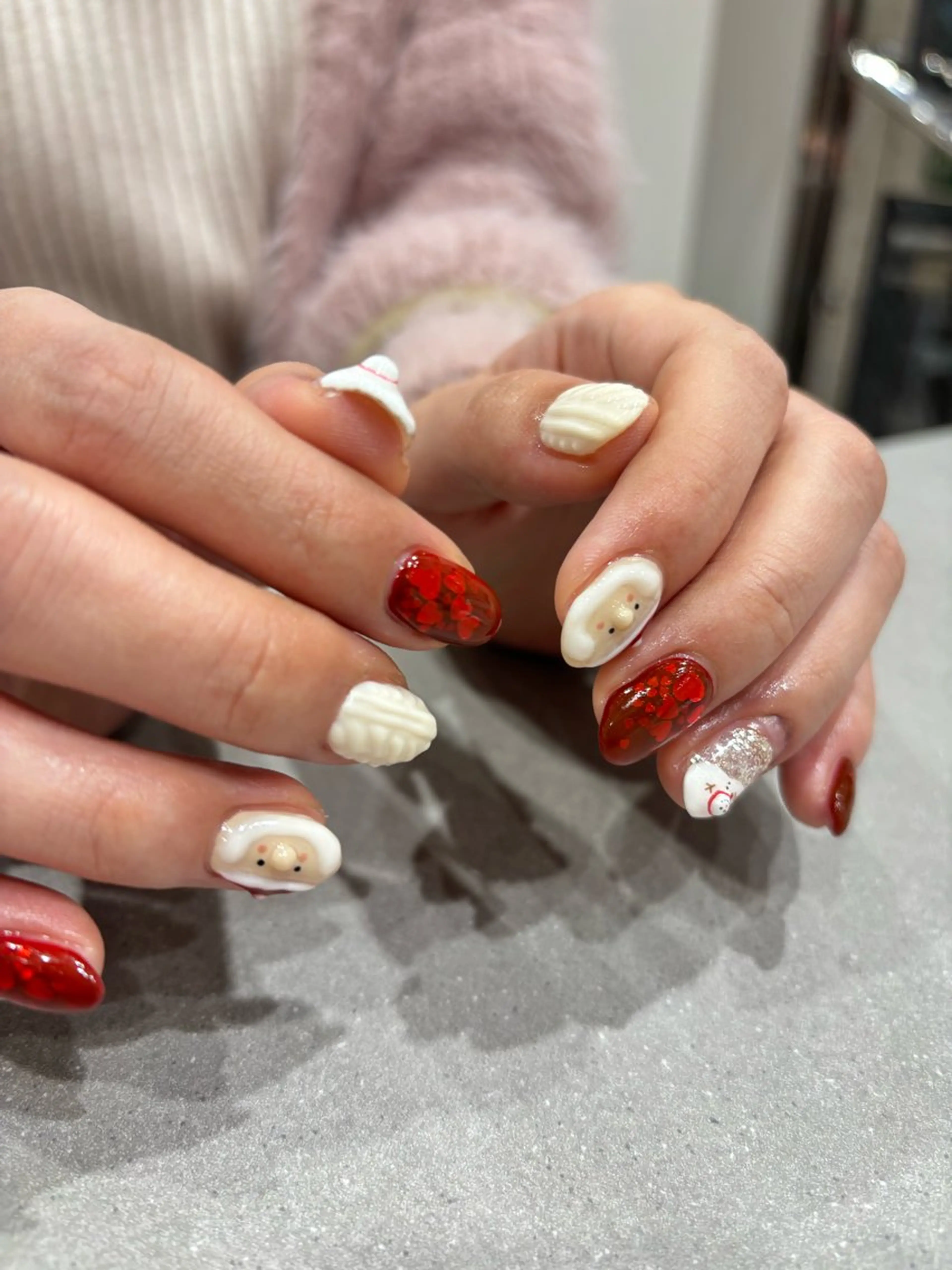 ネイル ハート ハンドネイル 【N°nail】 fuyukaのネイルデザイン