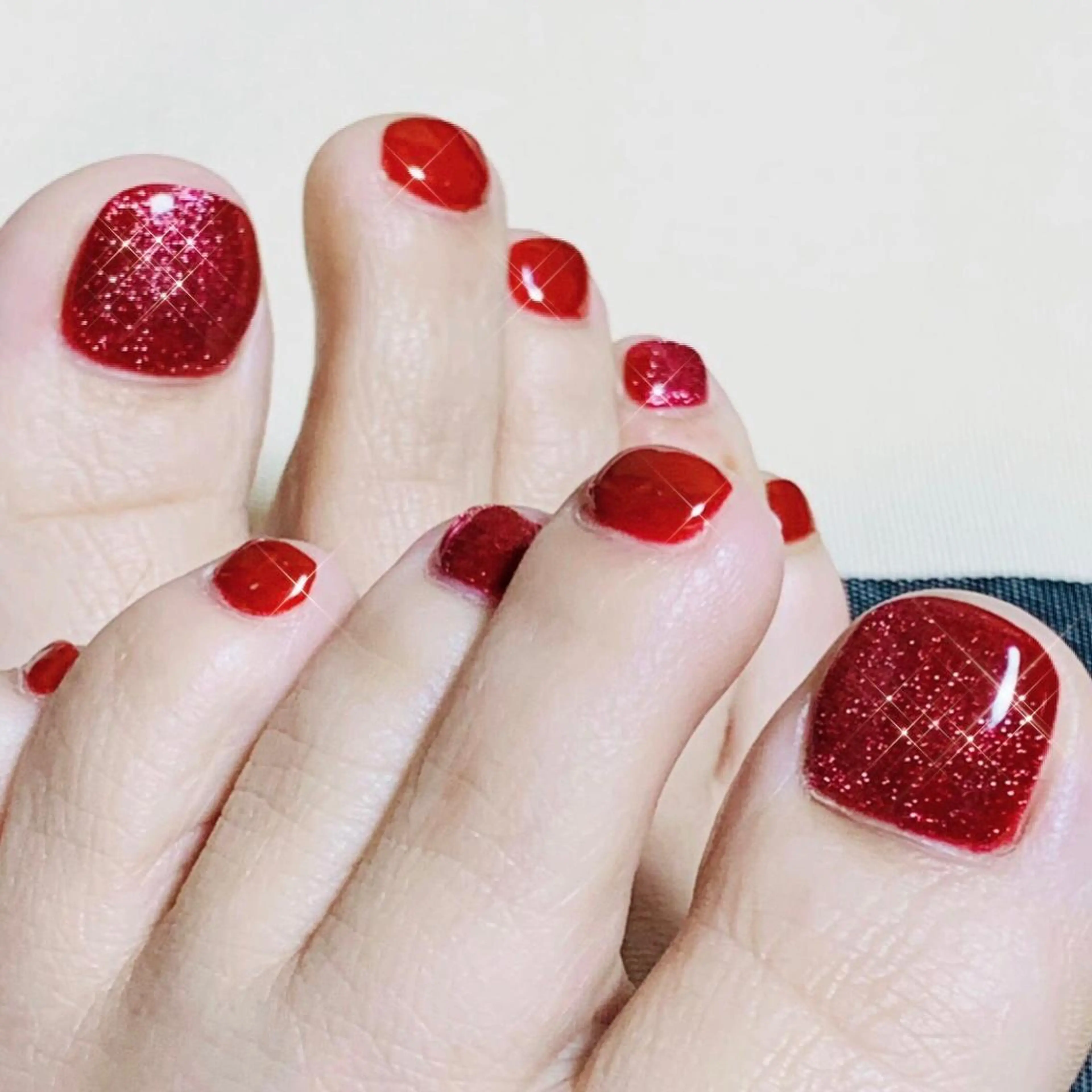 ネイル フットネイル ラメ(グリッター) マグネットネイル ワンカラーネイル 辻野 和枝のネイルデザイン