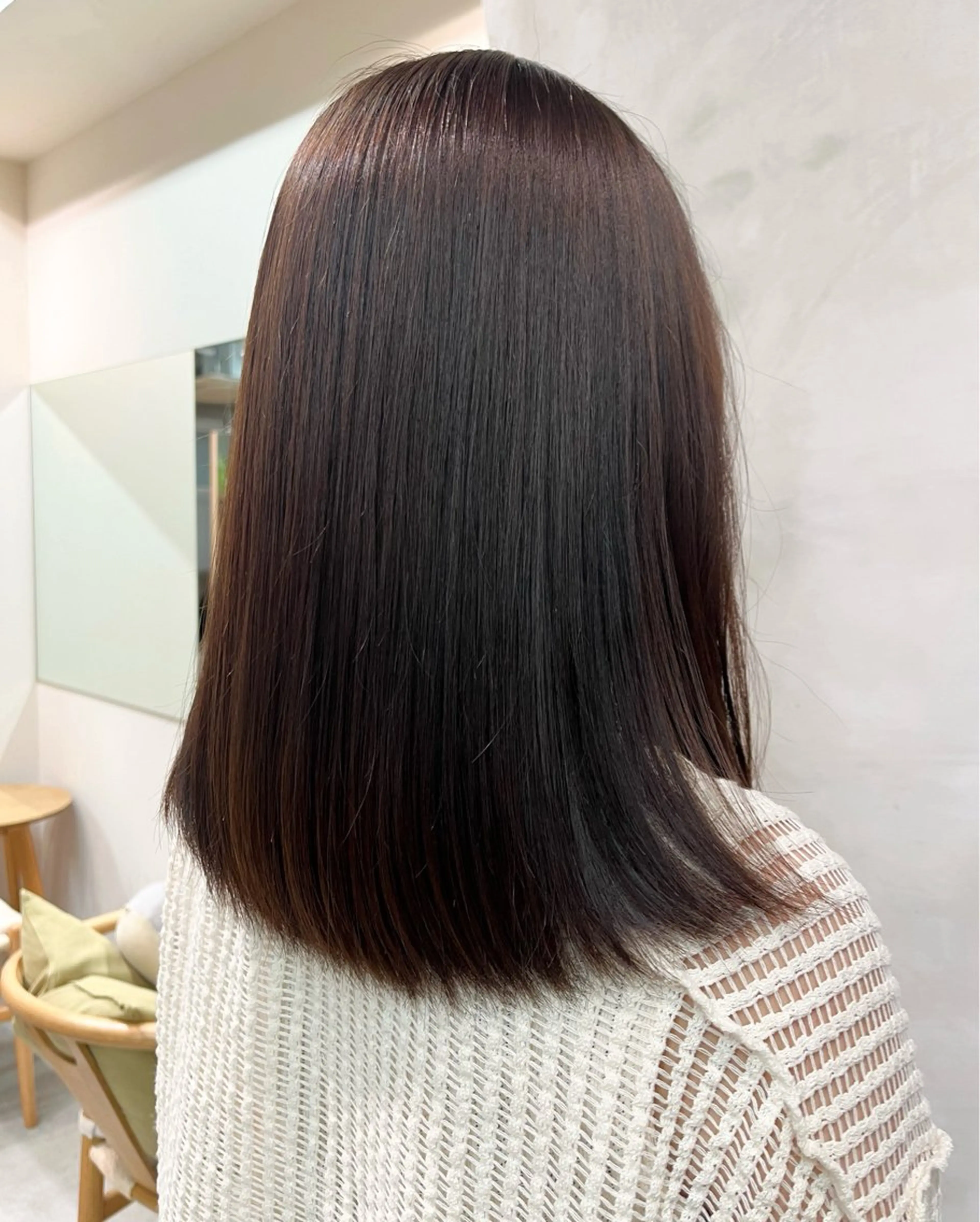 セミロング 縮毛矯正 カットモデル募集 🍒/北爪まゆのヘアスタイル