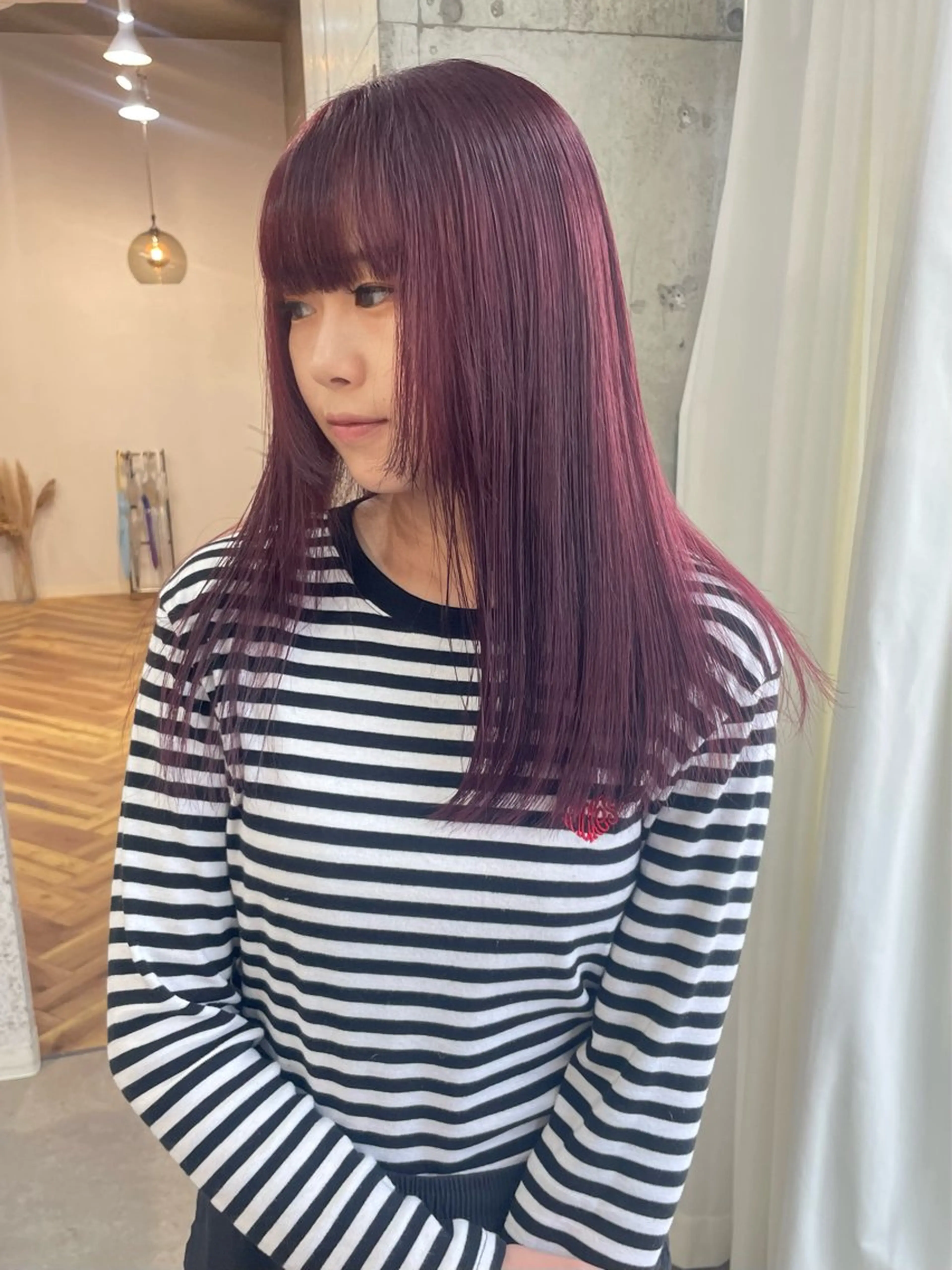 ロング カラー レッドカラー lani hair salon所属・SHOTO ハイトー ン/デザインカラーのヘアスタイル