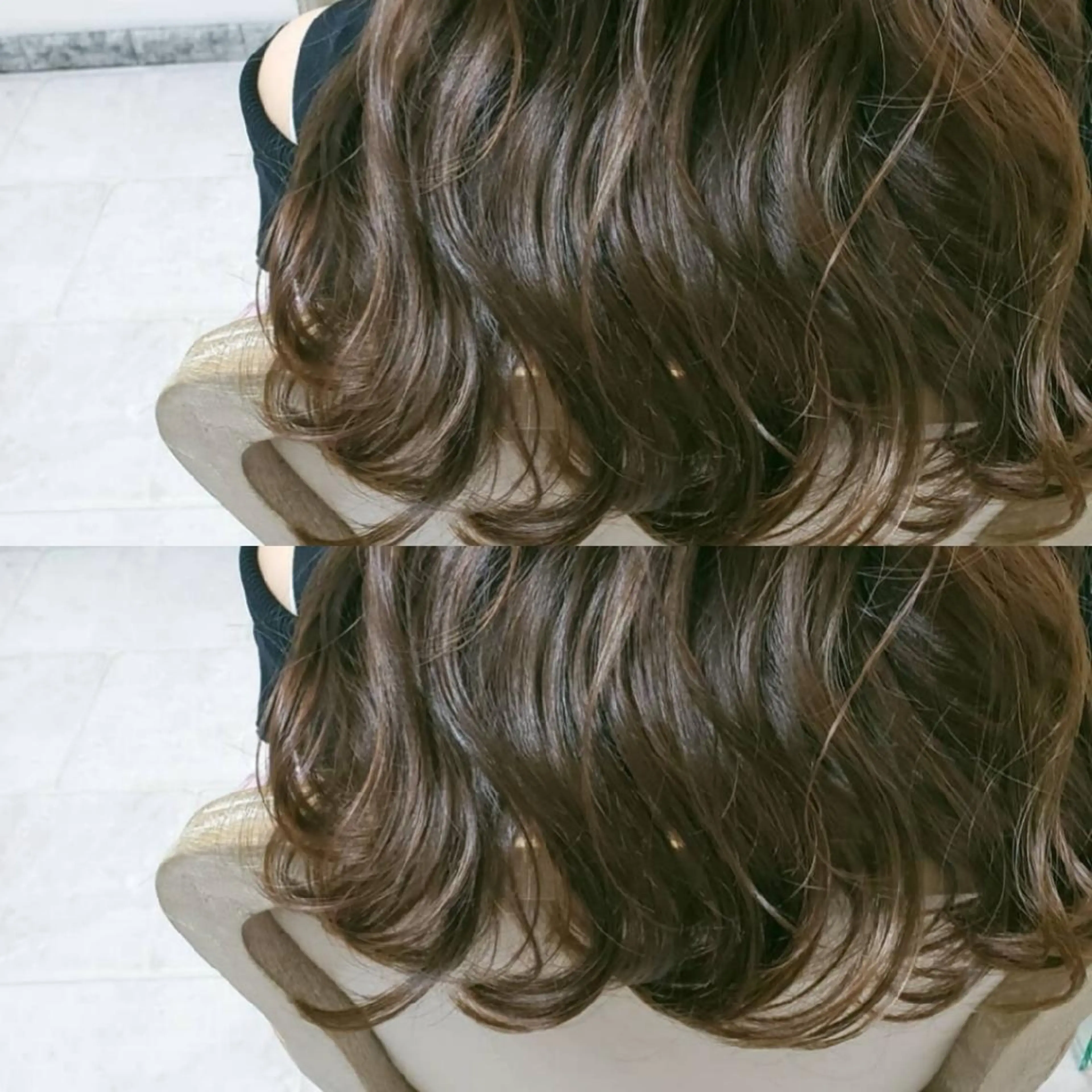 ロング パーマ ヘアアレンジ ハイライト See by merのマツエク・マツパデザイン