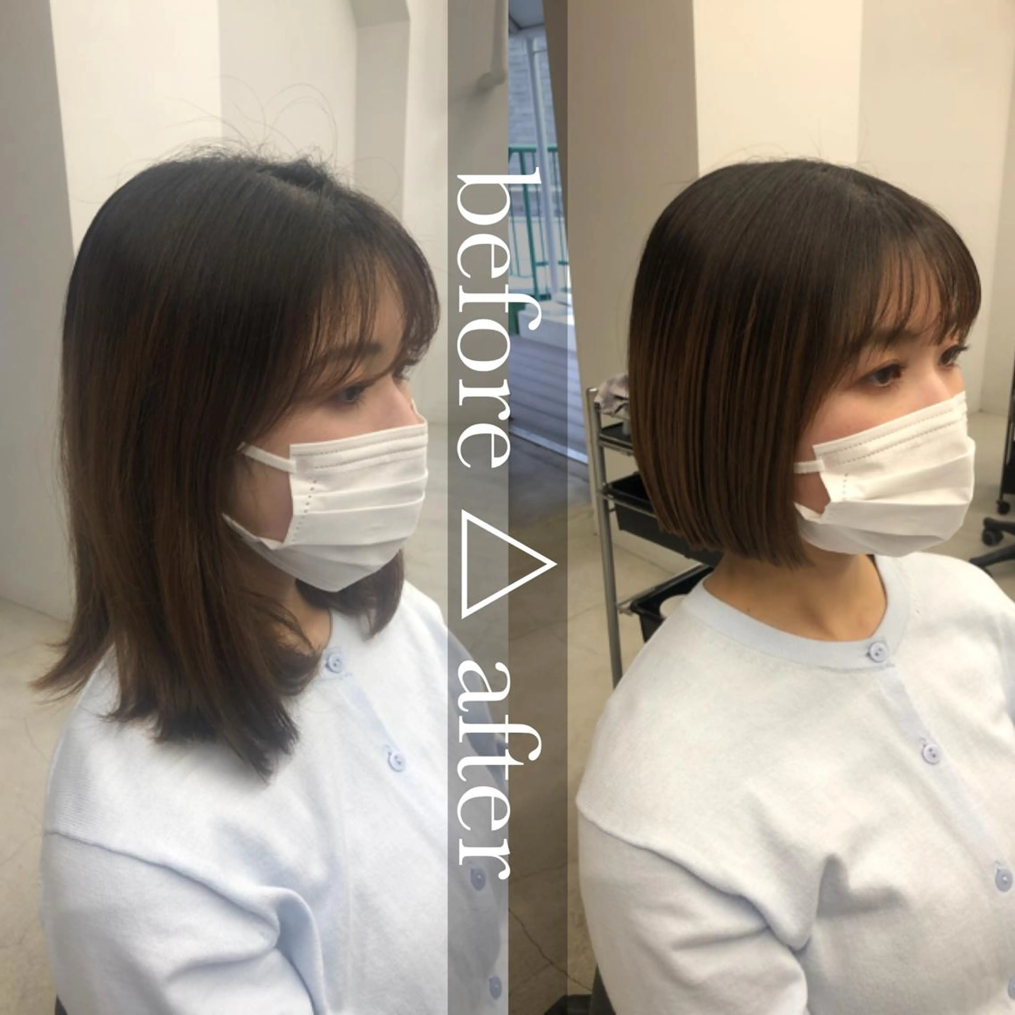 ショート ボブ カット 🌼渋谷韓国ヘア 桑尾幸奈🌼のヘアスタイル
