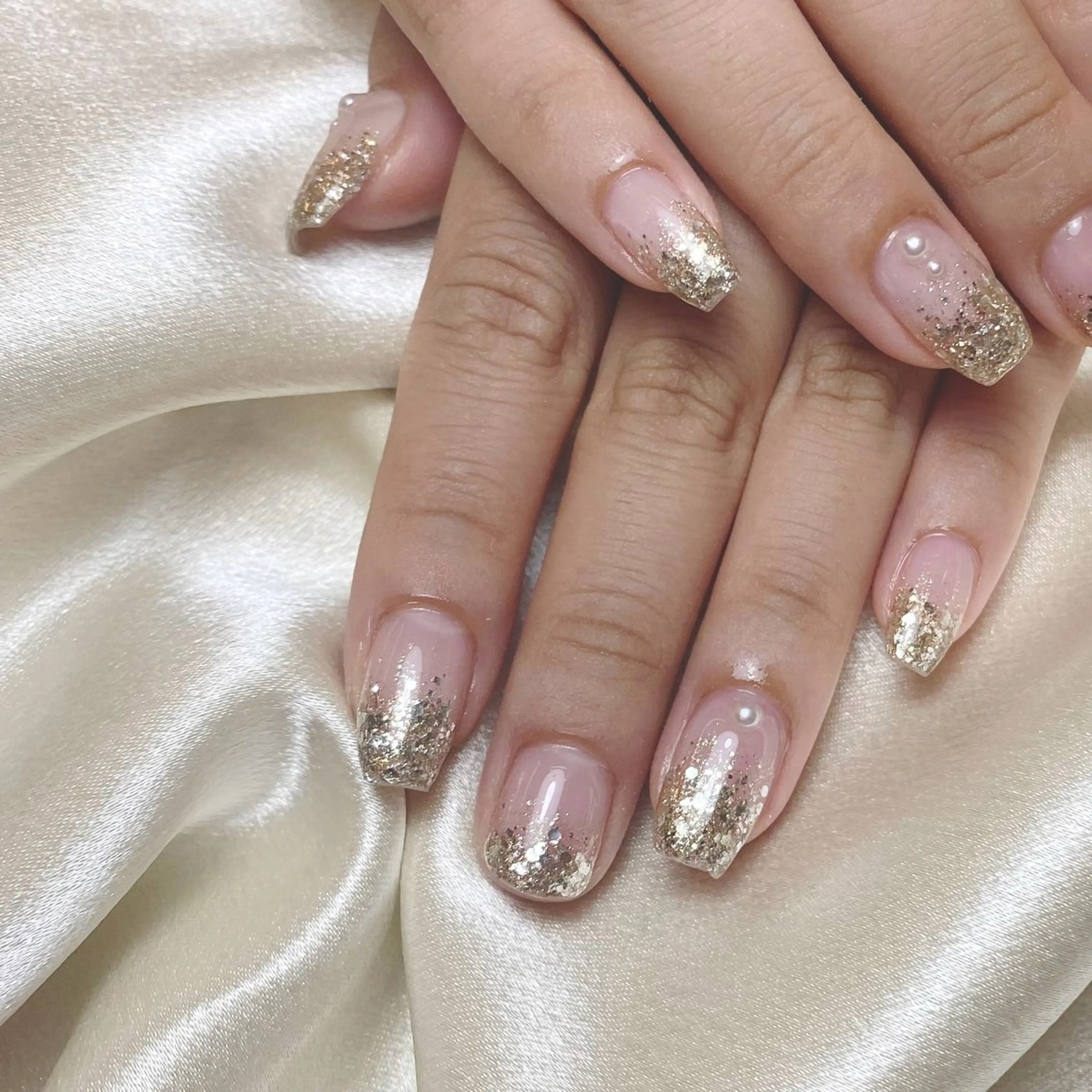 ネイル ブルー 長さ出し フラッシュネイル フットネイル フレンチネイル ハンドネイル fein. miku🎀🍼のネイルデザイン