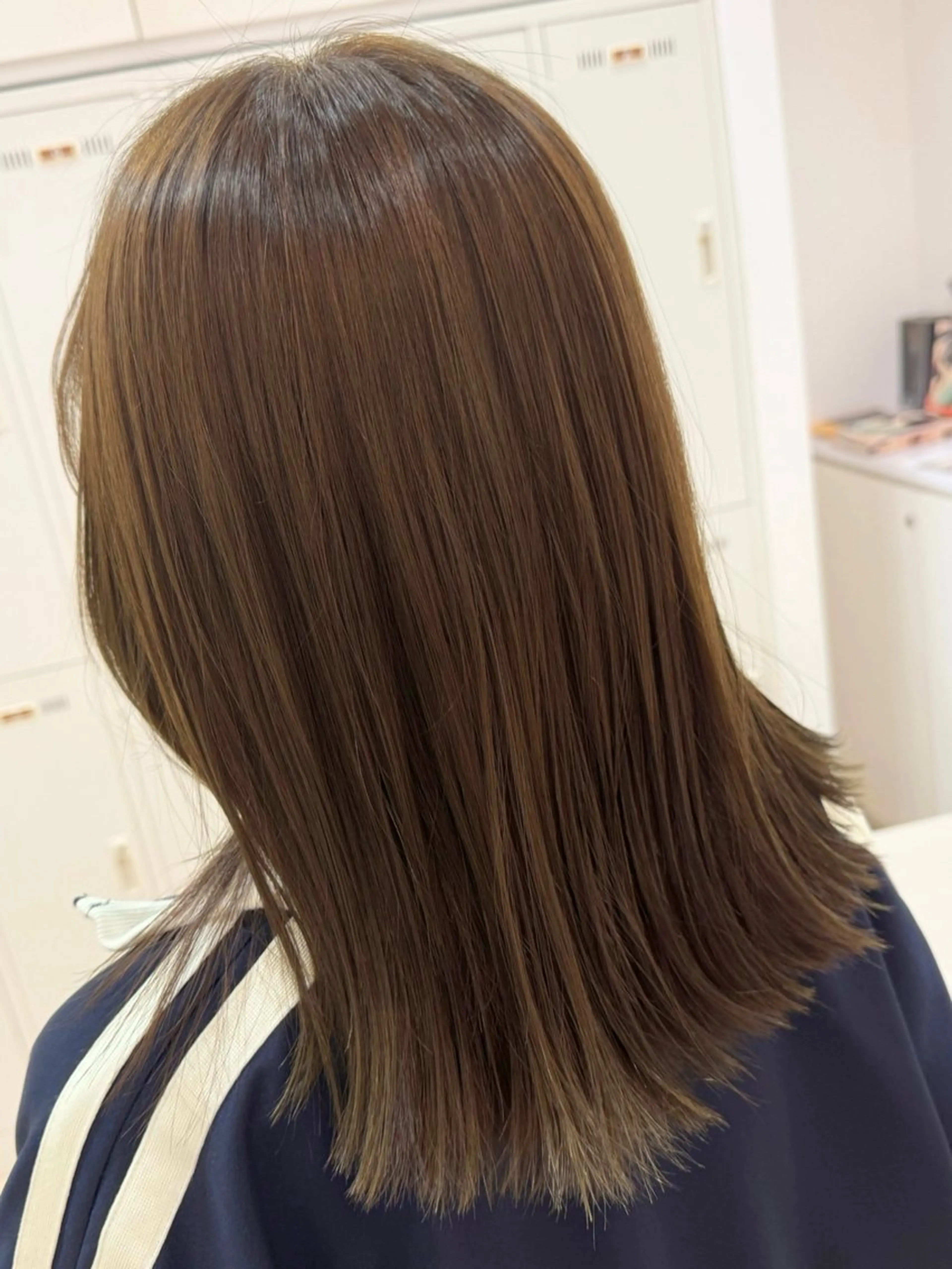 セミロング カラー パーマ 髪質改善 トリートメント トリートメント 髪質改善縮毛矯正 💎TOMOのヘアスタイル