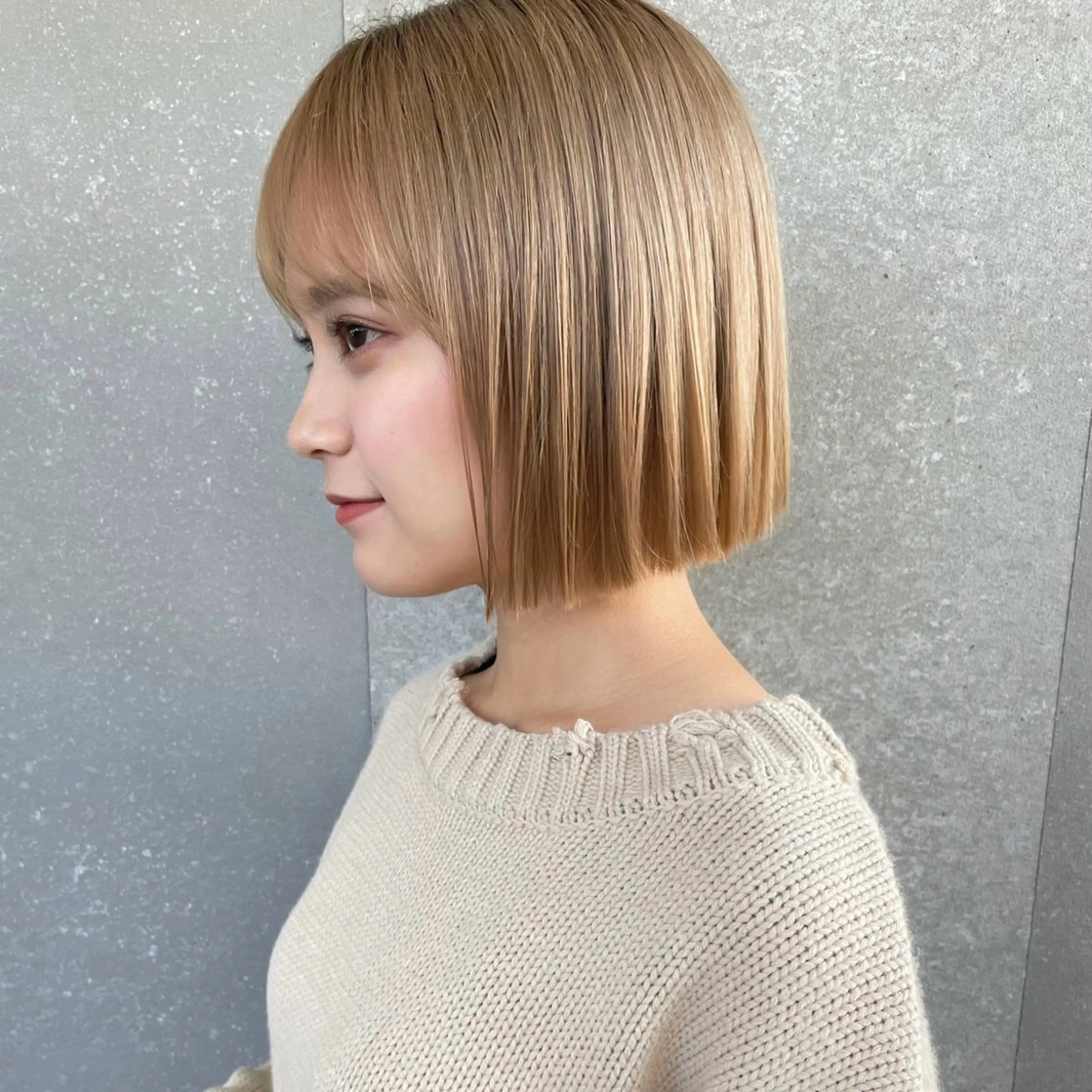 ミディアム ボブ カット ヘアカラー トリートメント ボブ/くびれボブ/ 髪質改善/Ru-kaのヘアスタイル