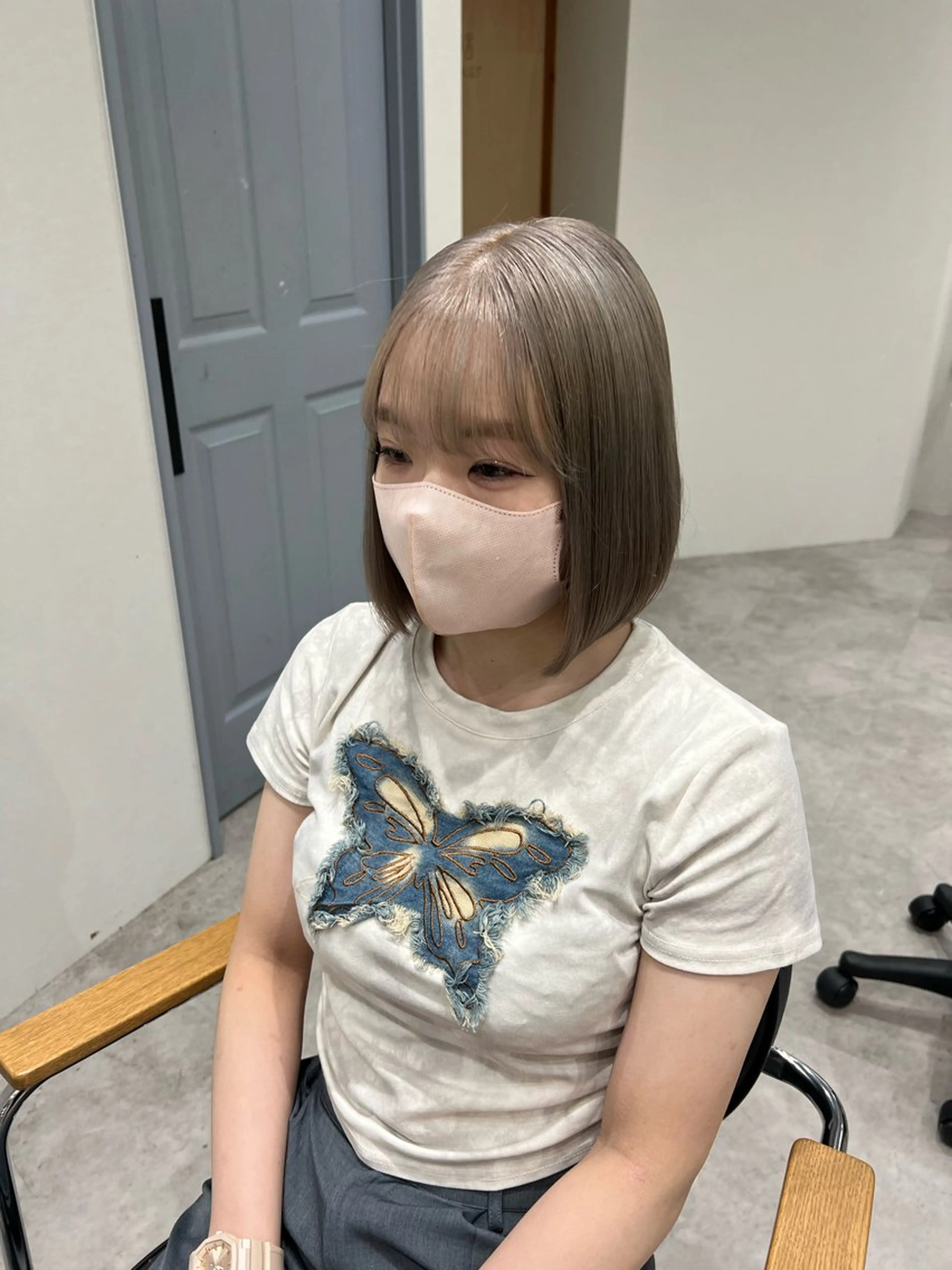 ミディアム カラー ベージュカラー ブリーチ ケアブリーチ デザインカラー ダブルカラー ヘアカラー SOYONなんば店 ／韓国風のヘアスタイル