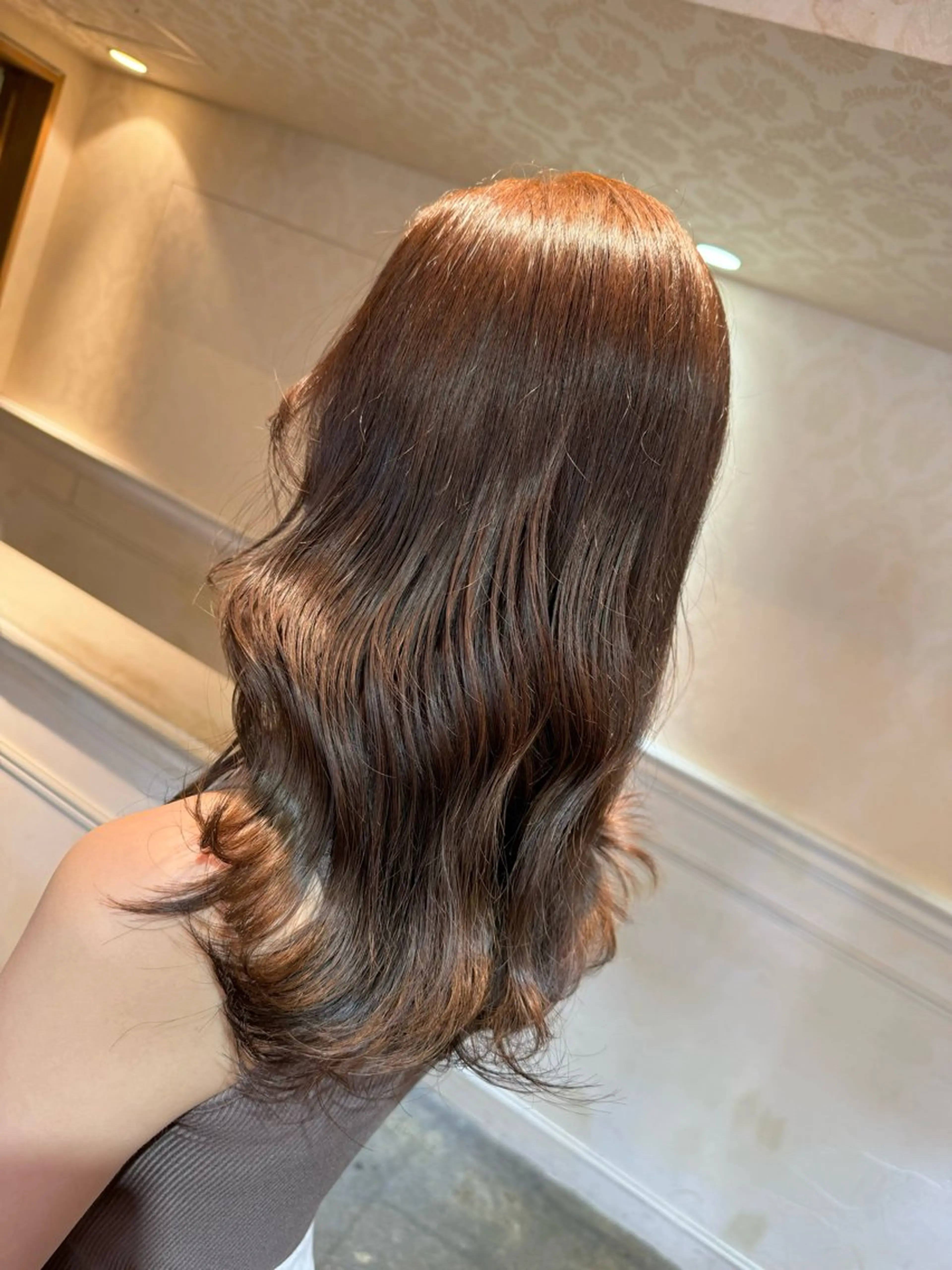 ロング カラー ベージュカラー ブリーチ ブリーチなしカラー カット ヘアカラー トリートメント 銀座/ダブルカラー/ レイヤーカット/高梨のヘアスタイル