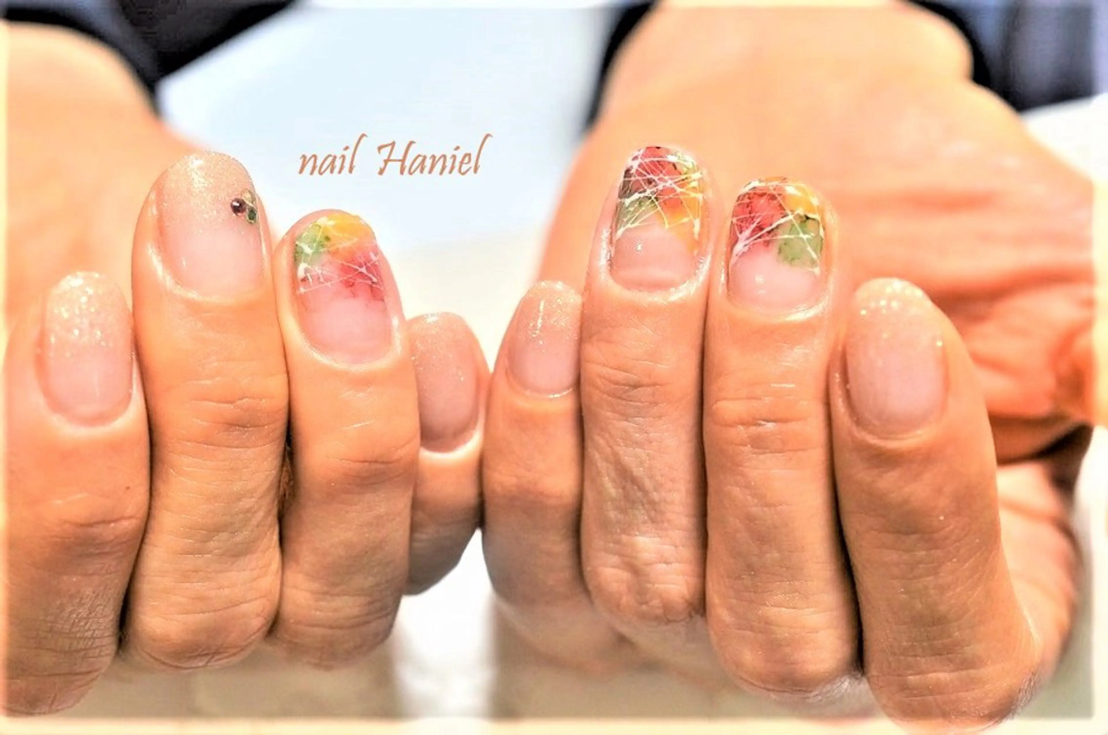 ネイル ジェルネイル オフィスネイル パラジェル 冬ネイル クリスマス ハンドネイル nail Haniel所属・半蔵門サロンハニエル 魅神 ちよのネイルデザイン