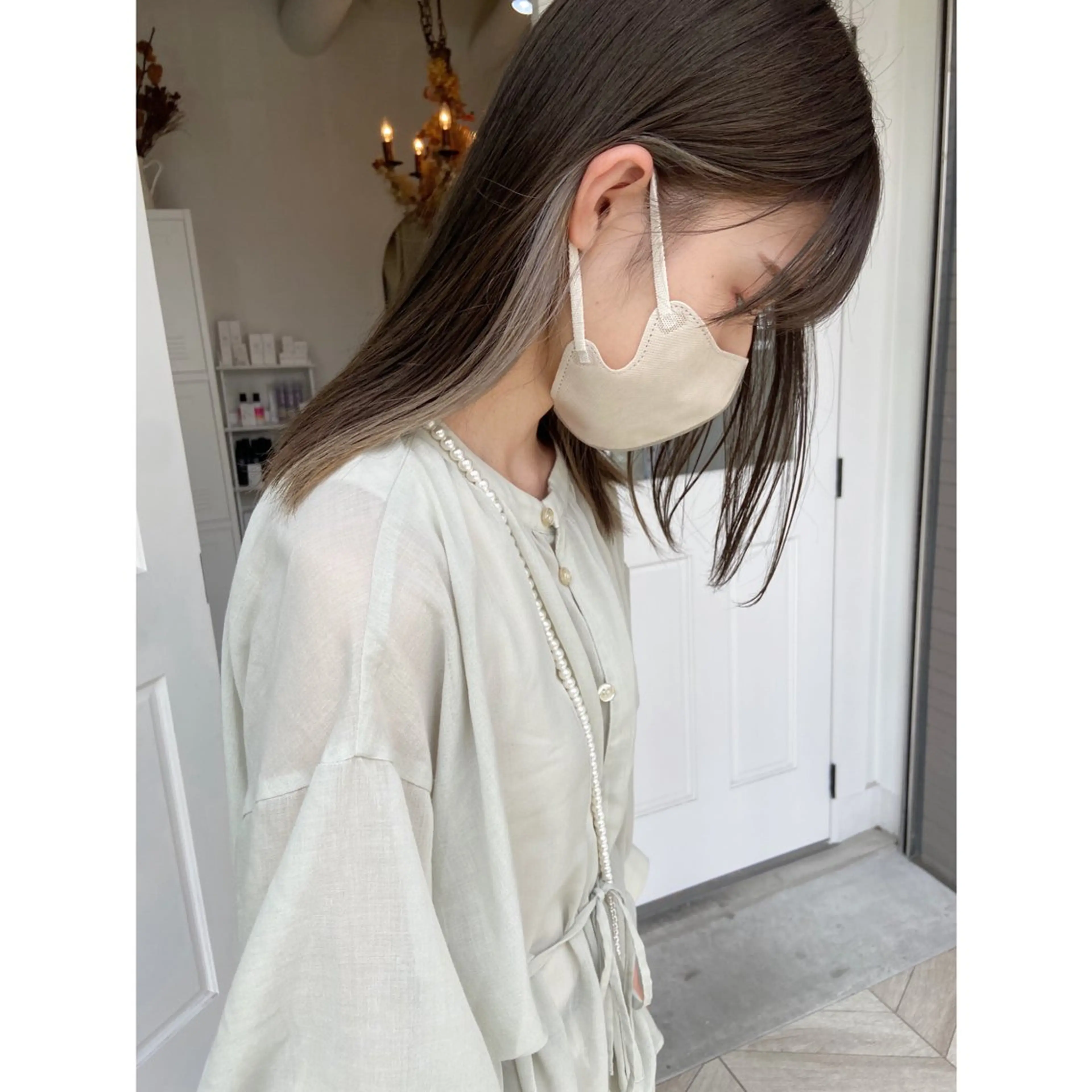 セミロング カラー インナーカラー ヘアカラー トリートメント ヘッドスパ miku୨୧˖* 透明感モテカラーのヘアスタイル