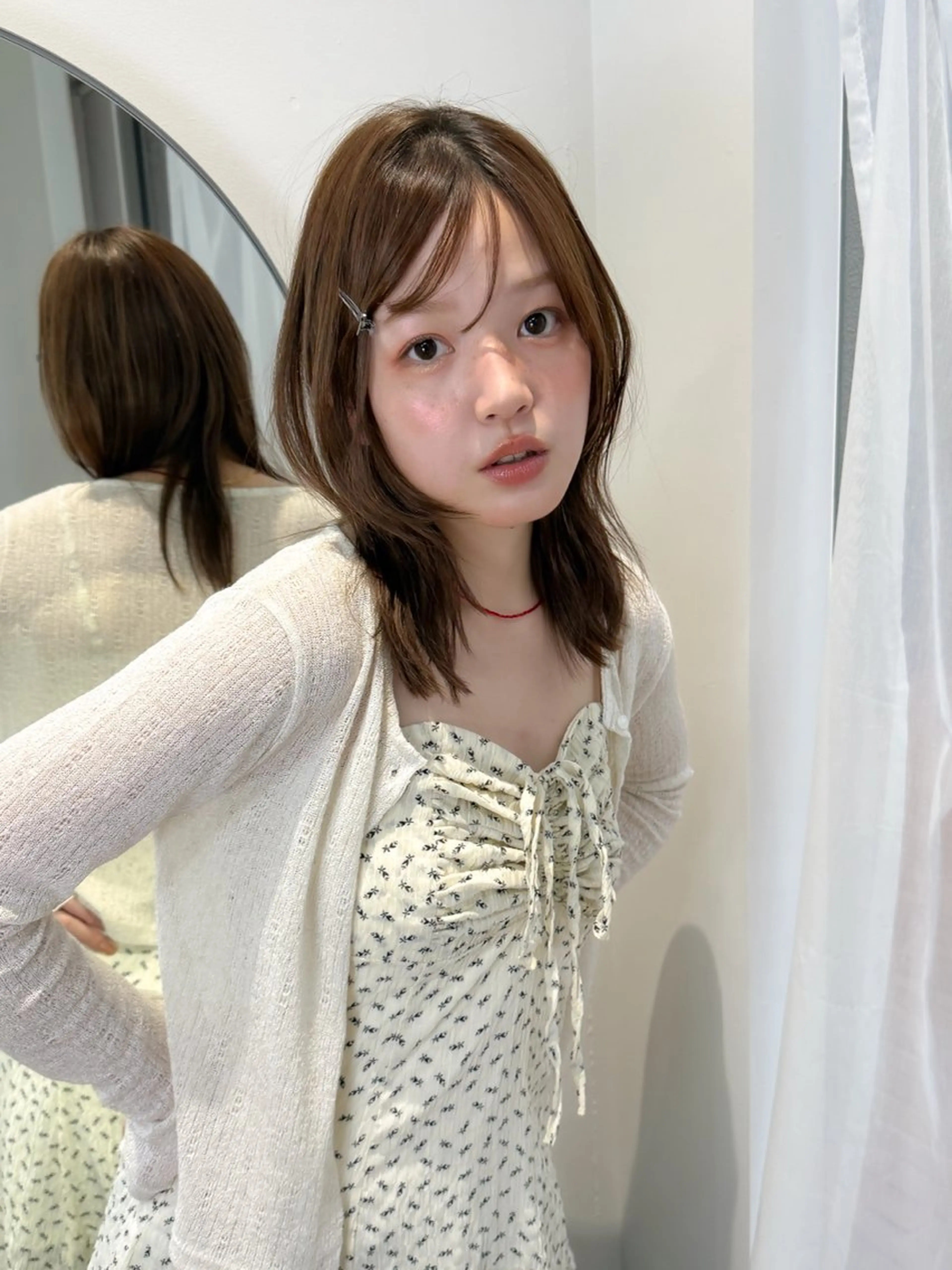 ミディアム カラー カット ヘアカラー トリートメント le'a所属・谷町/Le'a /竹原詩緒奈のヘアスタイル