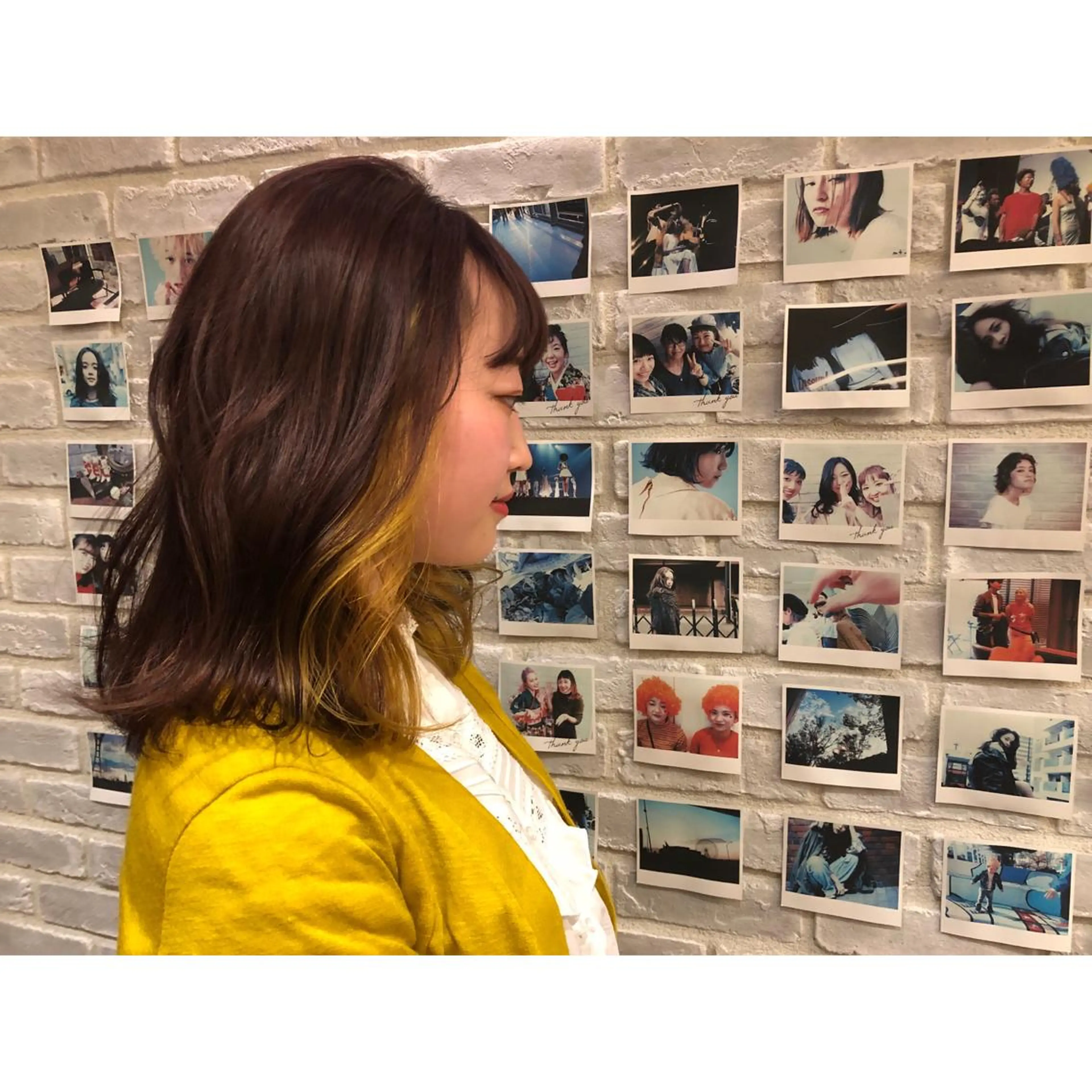 セミロング カラー パーマ ヘアアレンジ 藤井 菜緒のヘアスタイル