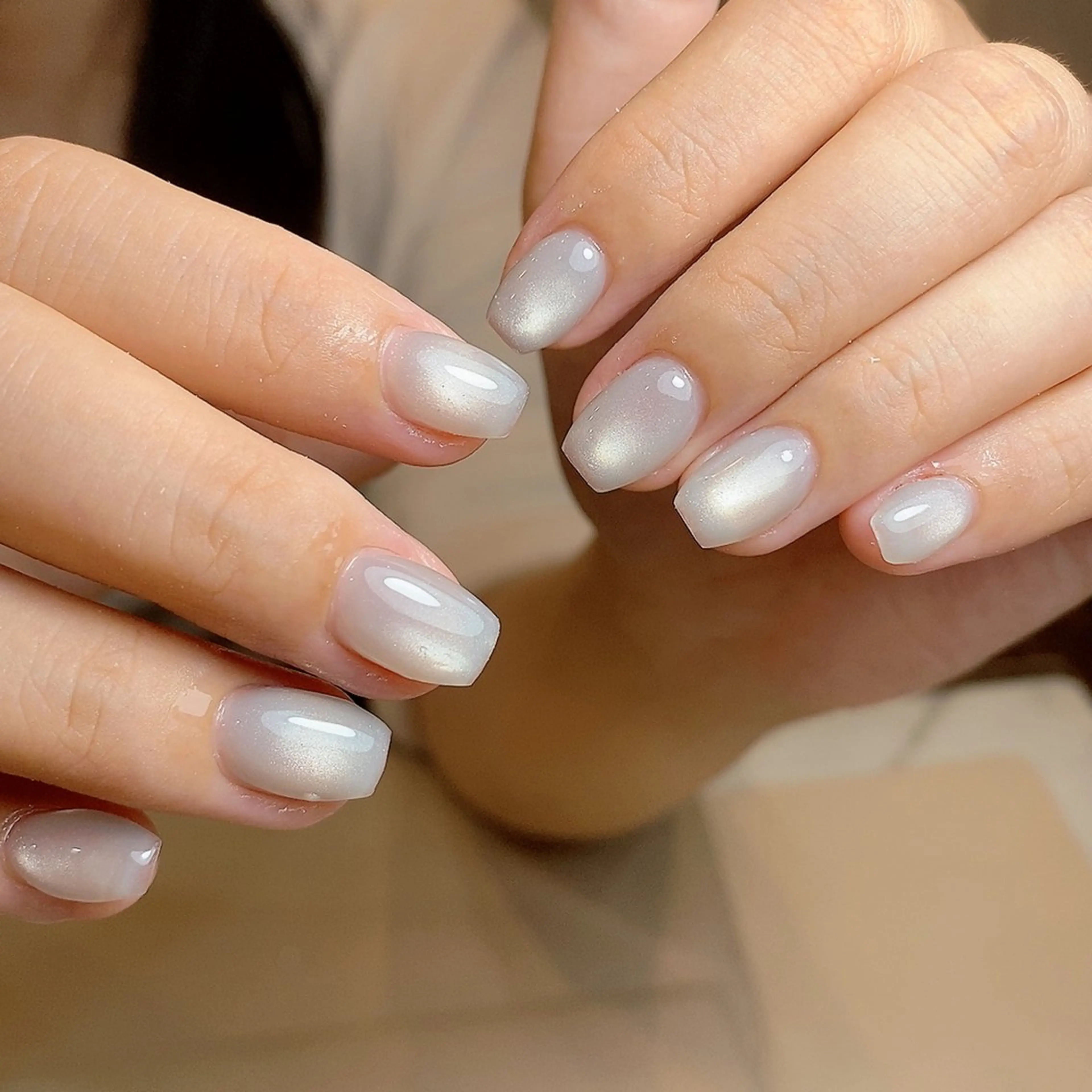 ネイル アートネイル オーロラネイル クリアネイル 長さ出し フレンチネイル ハンドネイル キ キのネイルデザイン