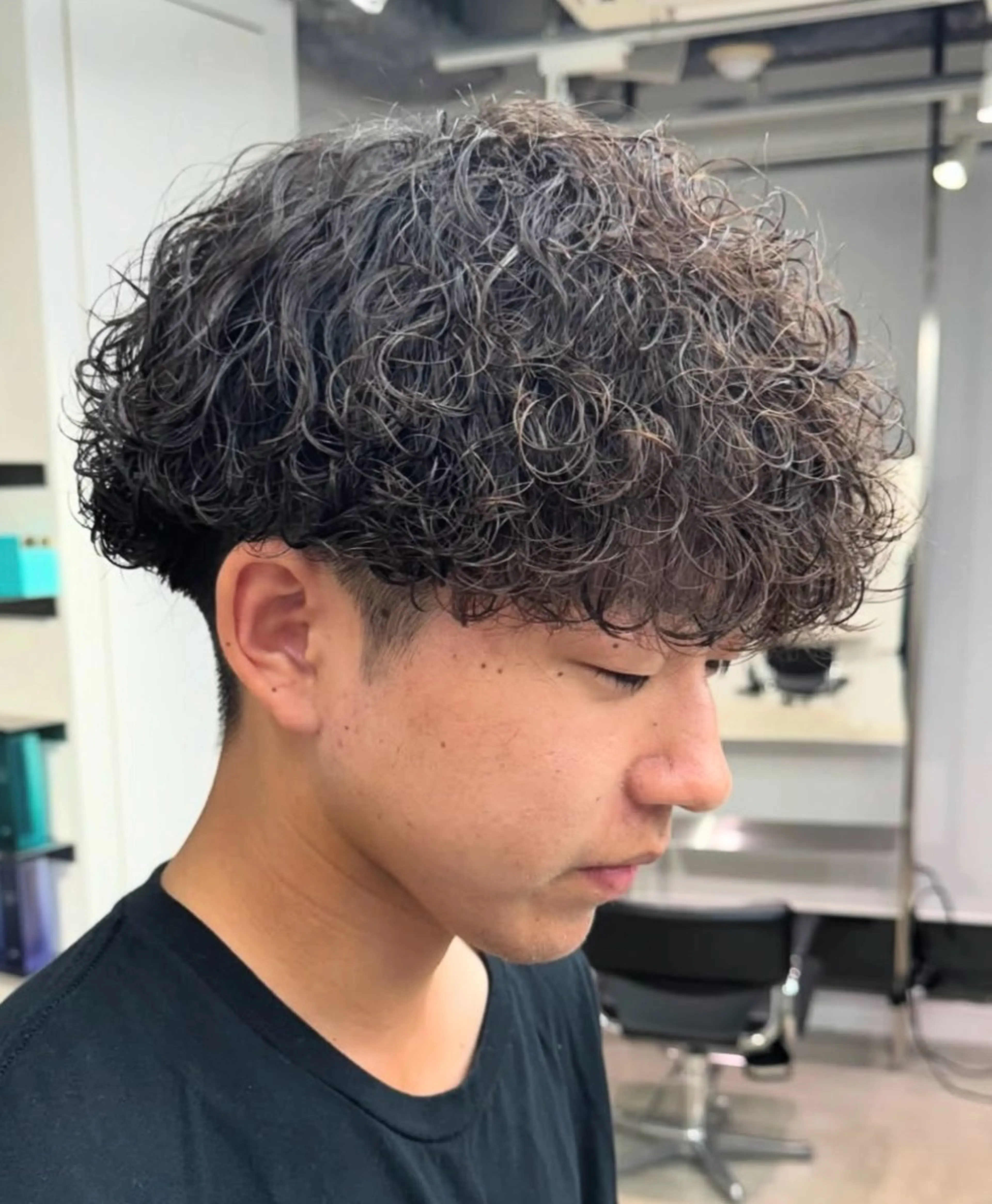 パーマ メンズ マッシュ メンズパーマ ツイストスパイラルパーマ 波巻きパーマ ボブ fifth天神大名メンズサロン(フィフス)所属・fifth天神🌀 moromiのヘアスタイル