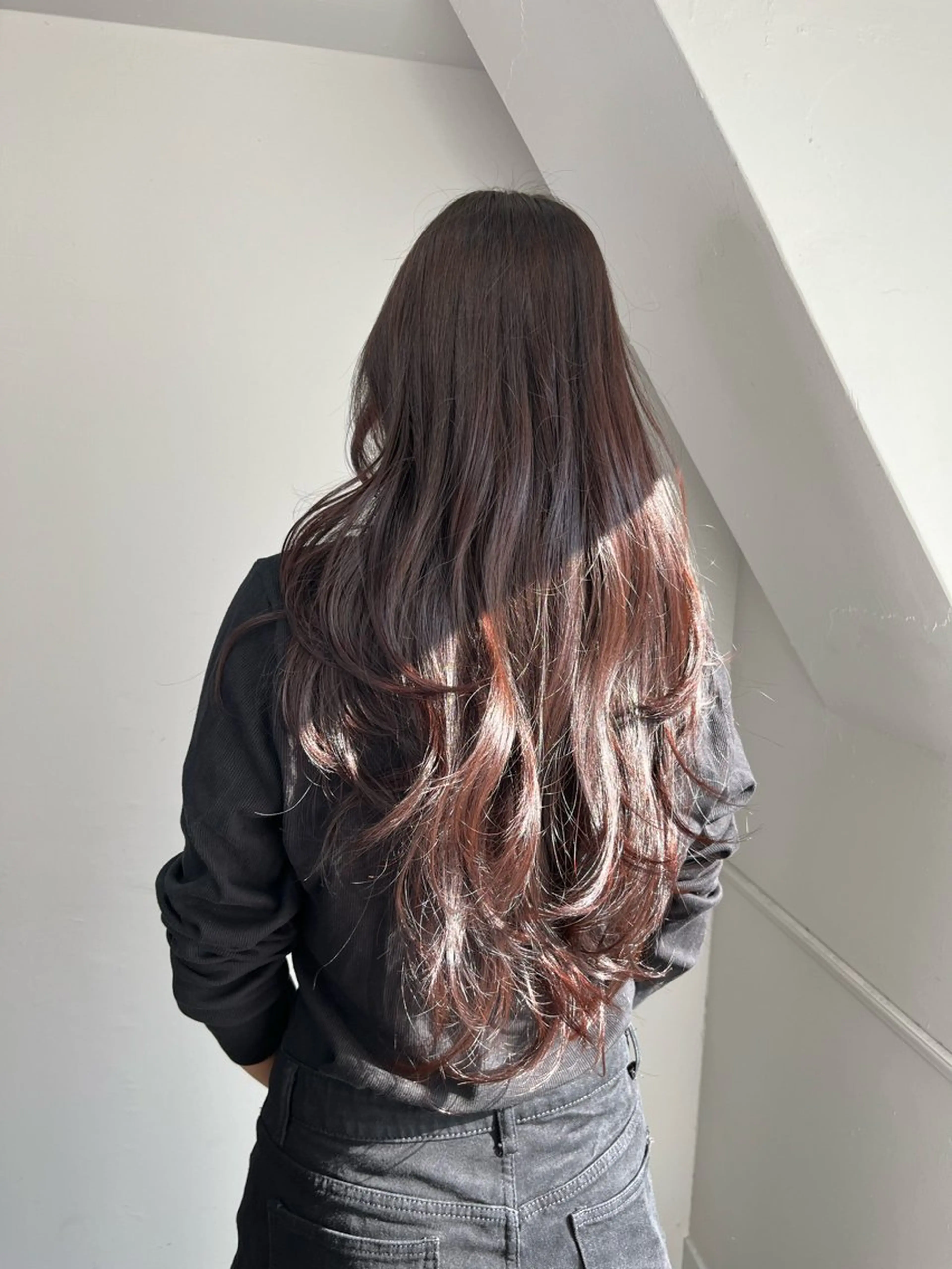 セミロング カラー ヘアアレンジ ベージュカラー ボルドーカラー 韓国風カラー オリーブベージュ 顔周りカット カット トリートメント ヘッドスパ 似合わせ暖色のプロ/ ニュアンスカラー🍊のヘアスタイル