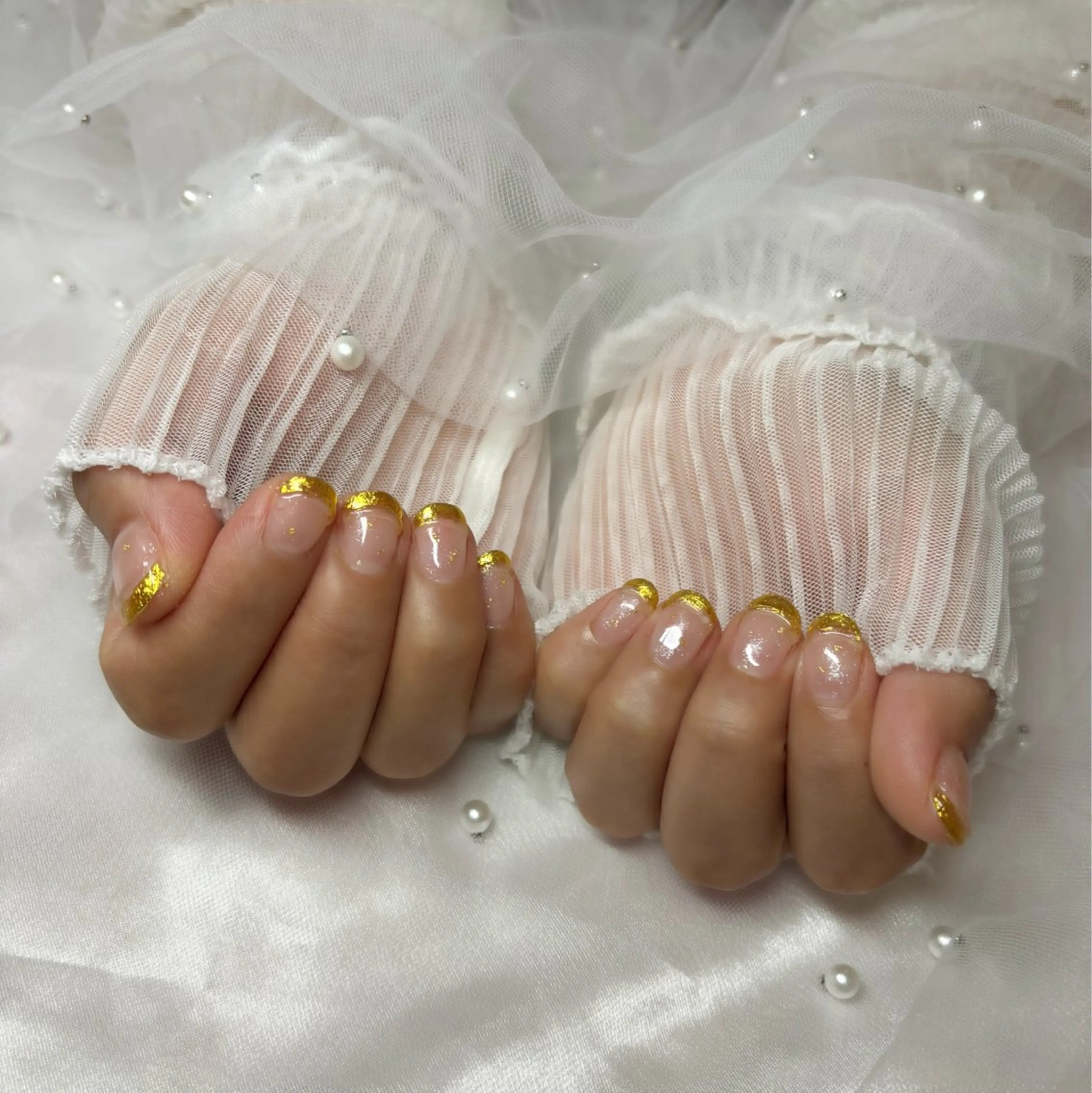ネイル ゴールド ミラーネイル ハンドネイル Nail Salon macherieのネイルデザイン