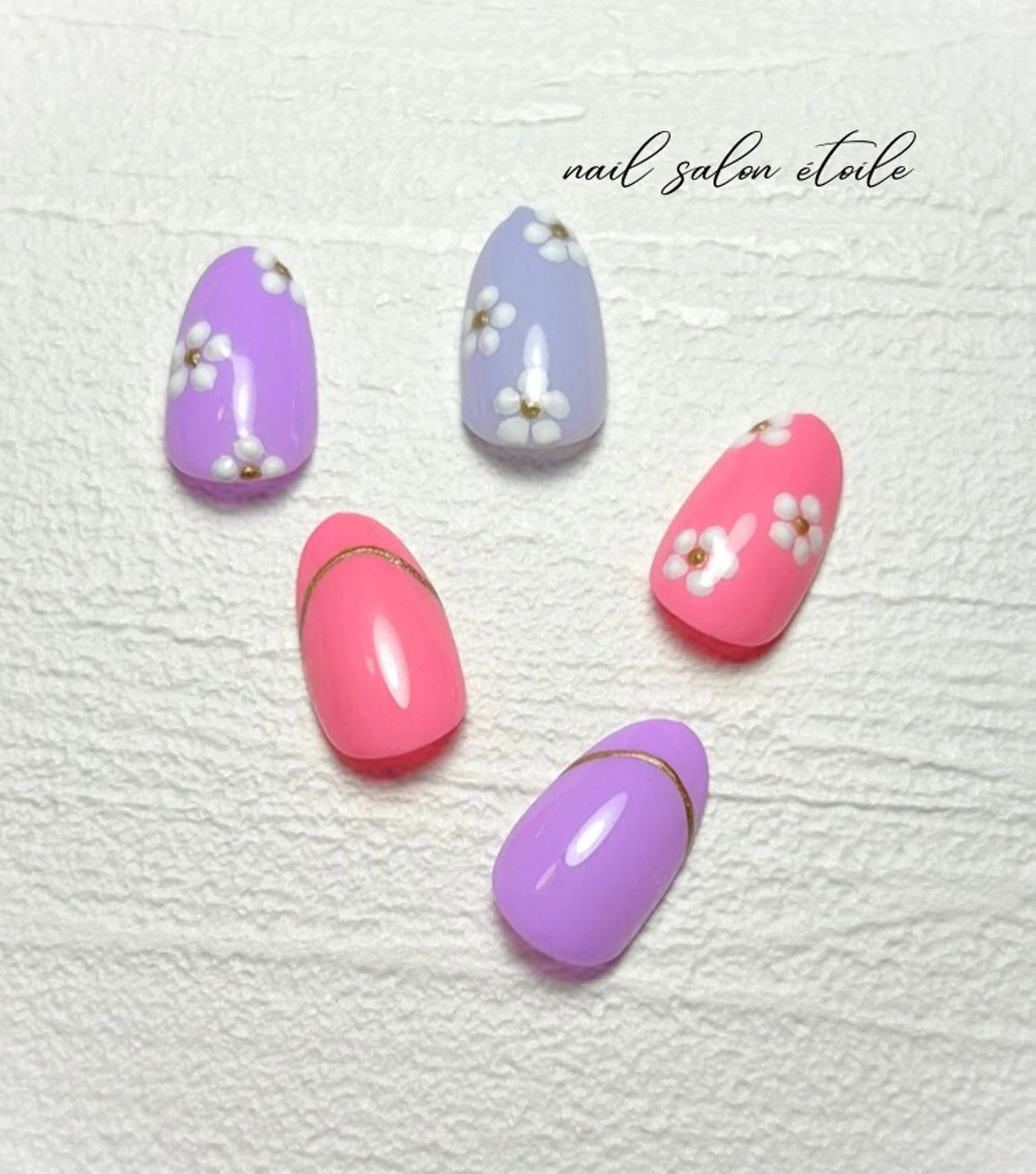 ネイル フラワーネイル パステルネイル 春ネイル ハンドネイル nail salon étoileのネイルデザイン
