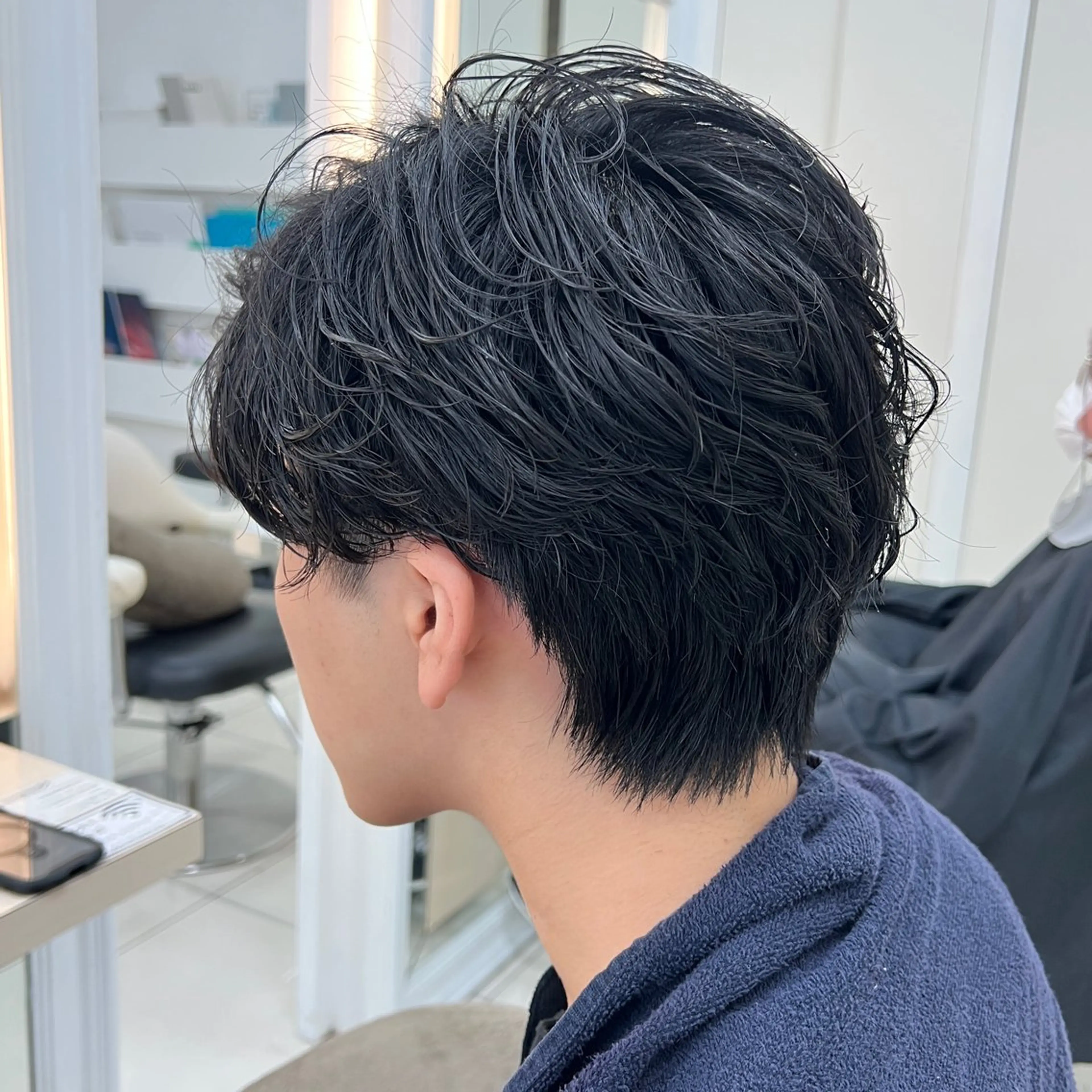 ショート パーマ かきあげバング カット パーマ 【学割人気No.1】 💎中島雄飛💎のヘアスタイル