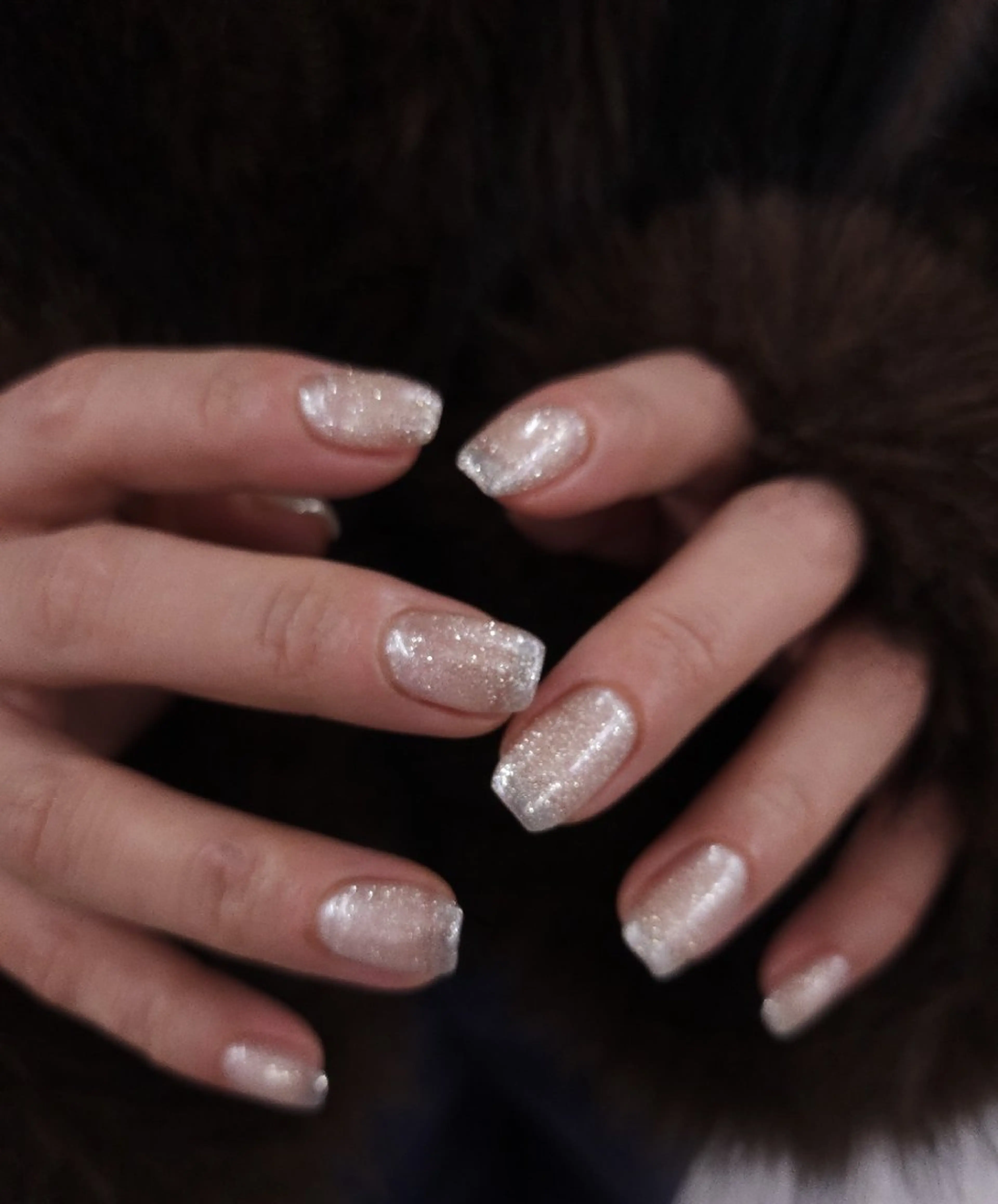 ネイル オーロラネイル フラッシュネイル ジェルネイル パラジェル 冬ネイル ハンドネイル puku nail 🌼kazu🌼のネイルデザイン