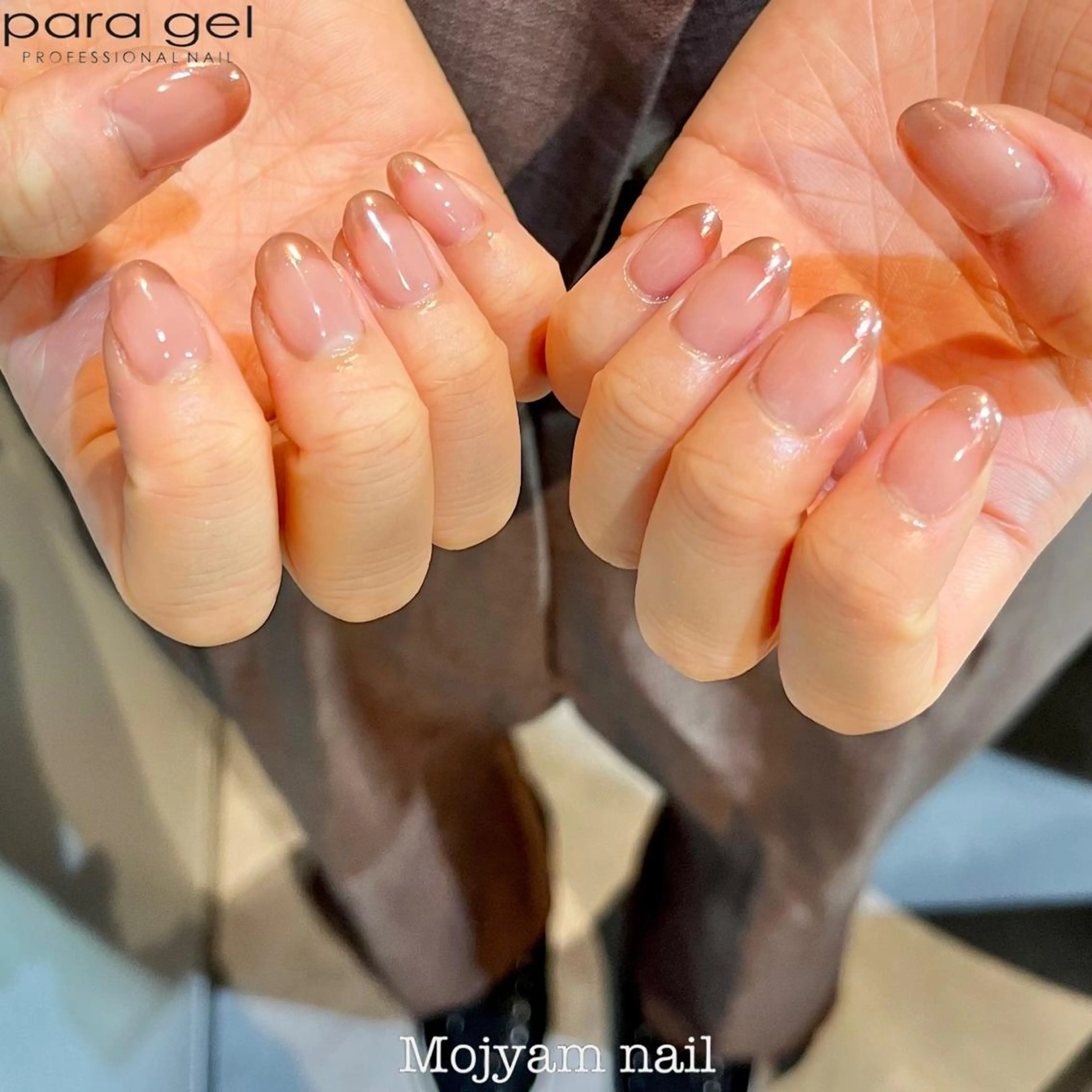 ネイル フレンチネイル ミラーネイル ニュアンスネイル ピンク 夏ネイル ハンドネイル Mojyam nail所属・松本 実咲のネイルデザイン