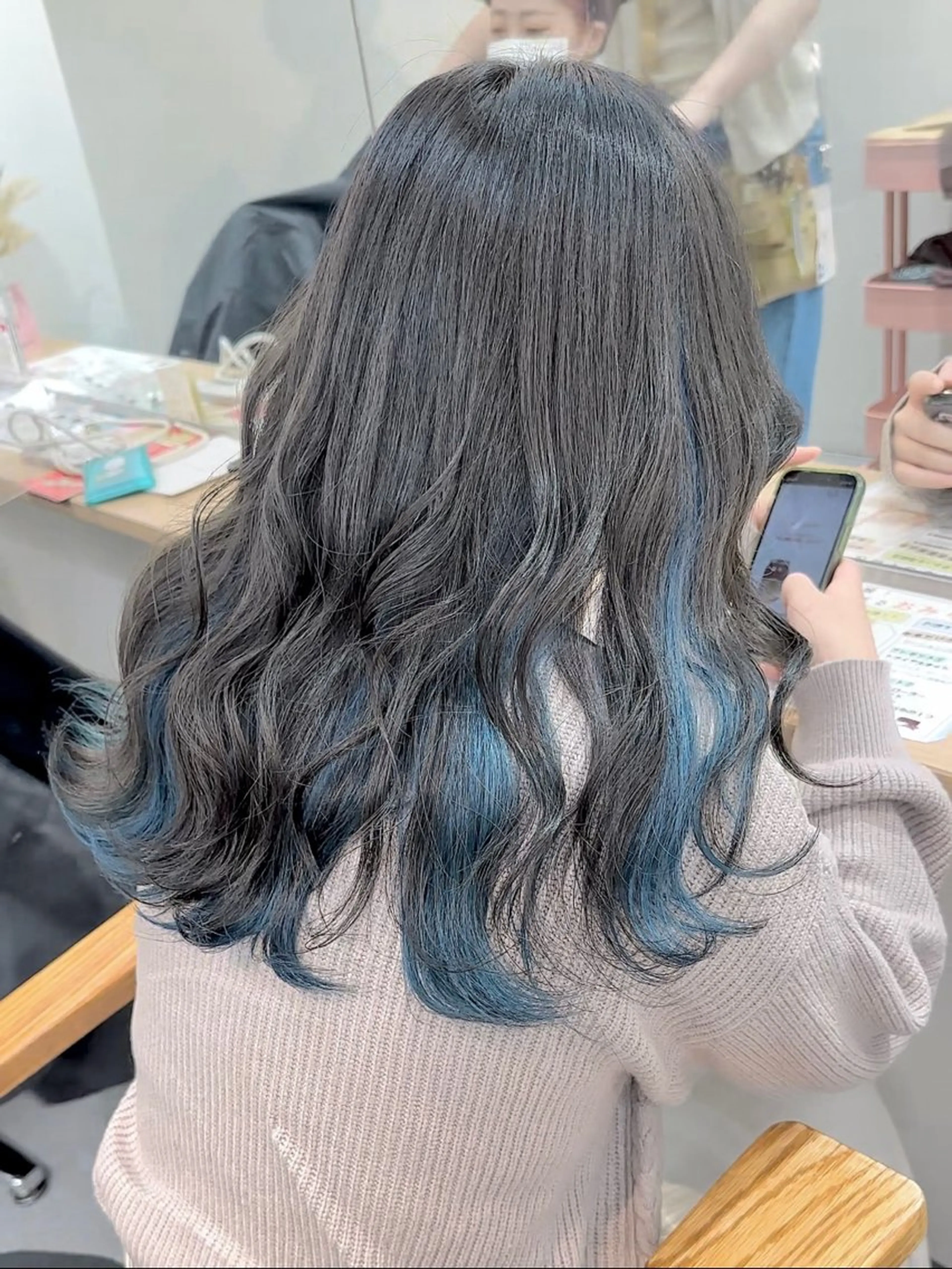 ロング カラー ブルーカラー カット ヘアカラー トリートメント ヘアセット 💘カラー特化美容師 尾崎拓己のヘアスタイル
