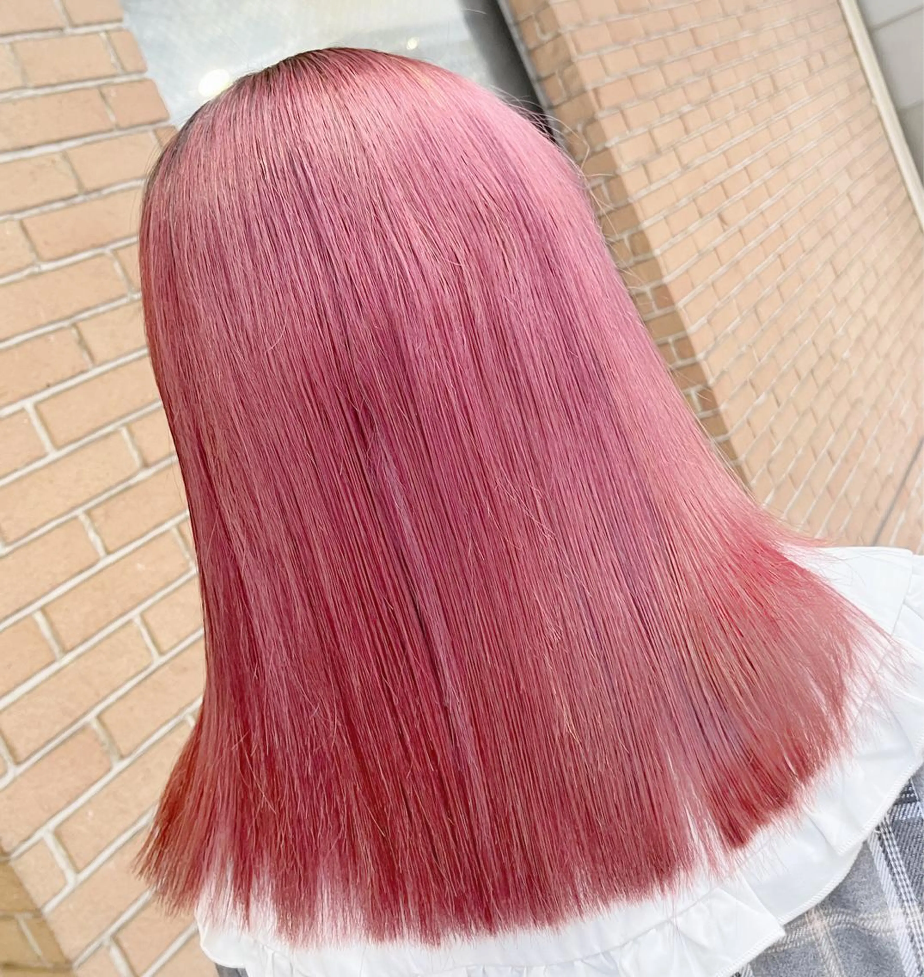 セミロング カラー ヘアアレンジ ブリーチ ヘアカラー ピンクカラー🩷 ヘアセットＮＯ.1のヘアスタイル