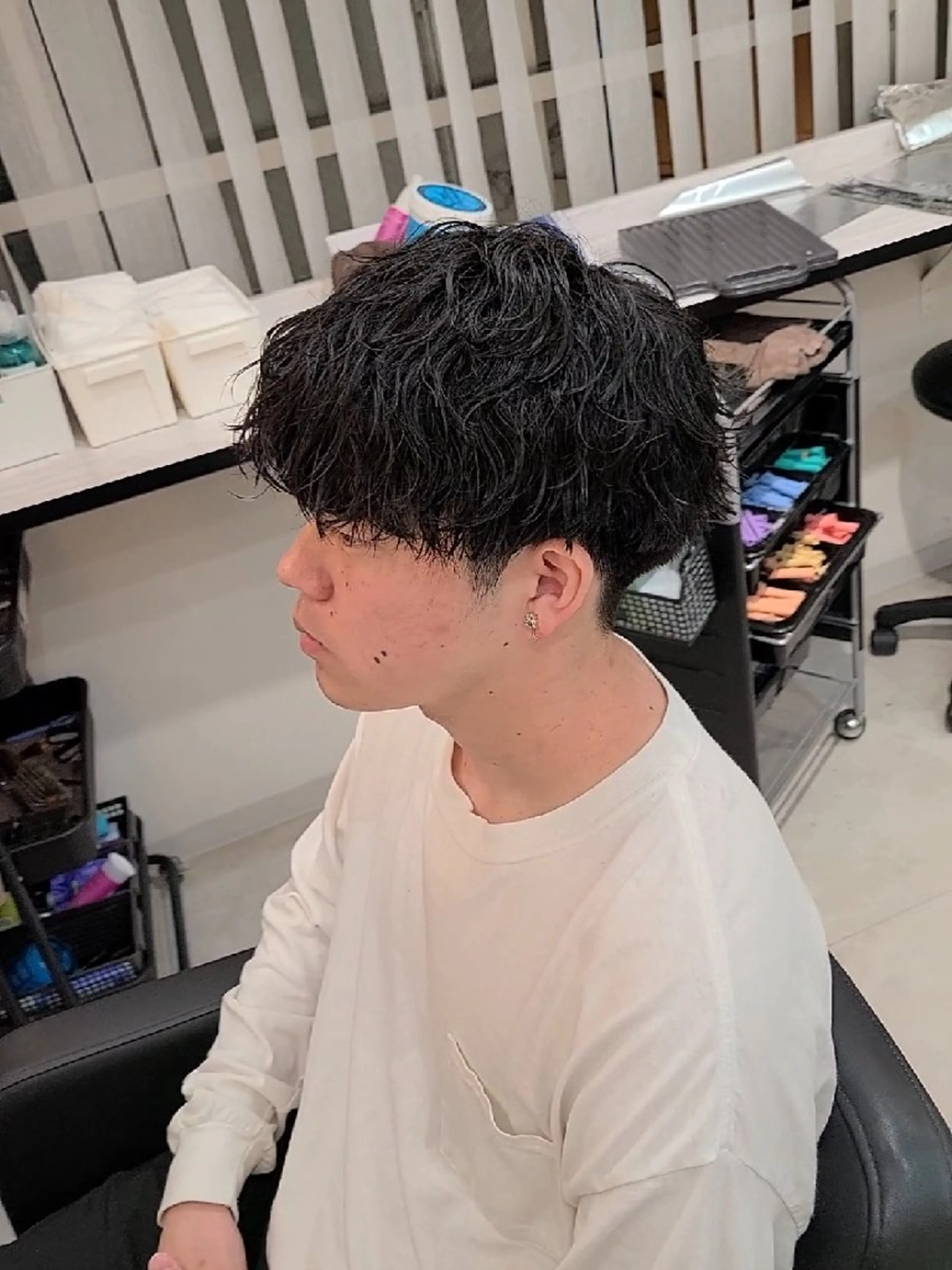 メンズ パーマ メンズパーマ 波巻きパーマ カット パーマ ヘアセット Lapis 名古屋駅前店所属・LEN名古屋/パーマ メンズ特化美容師のヘアスタイル