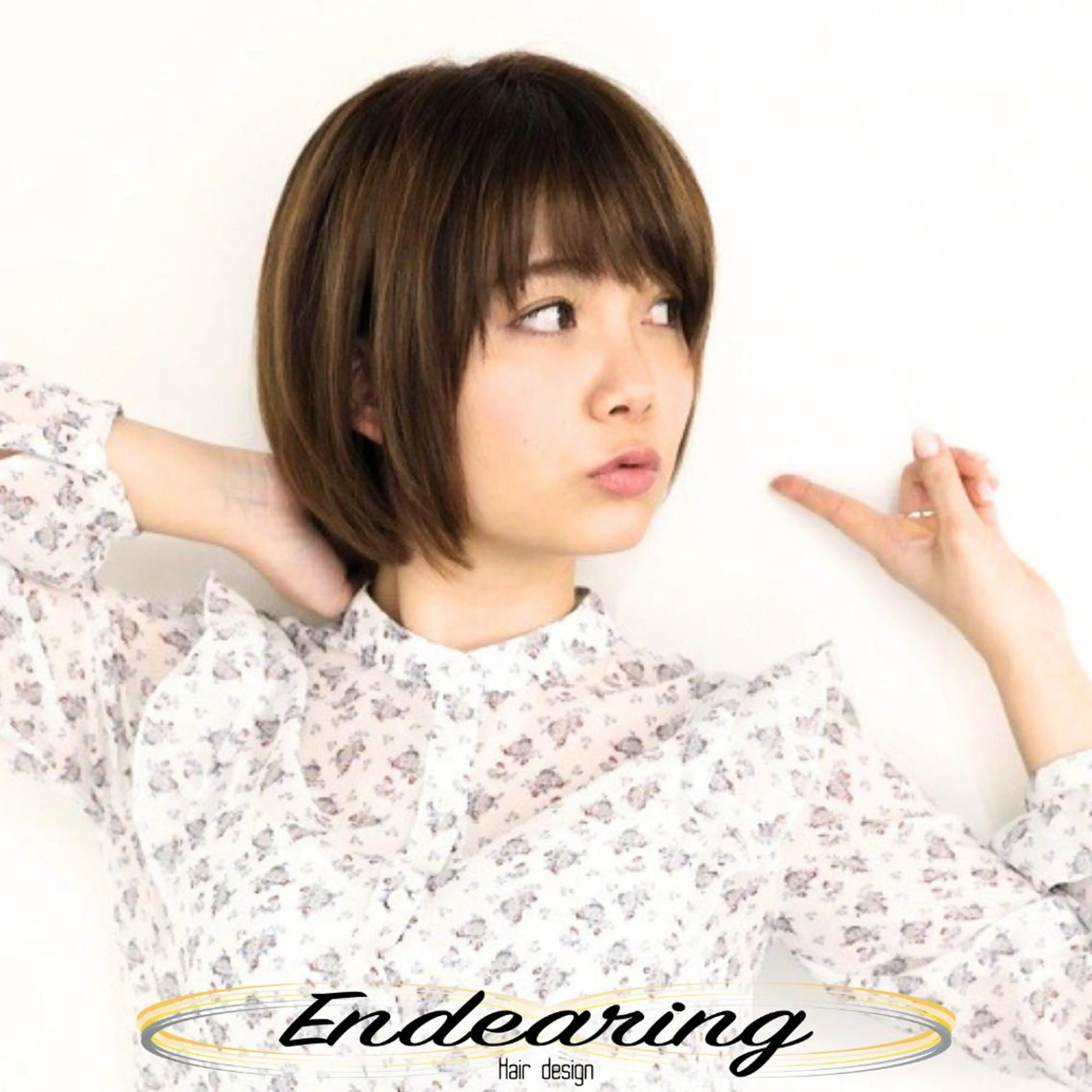 カラー ショートボブ ベージュカラー 透明感カラー ボブ カット ヘアカラー Endearing 銀座/レイヤーカットのヘアスタイル