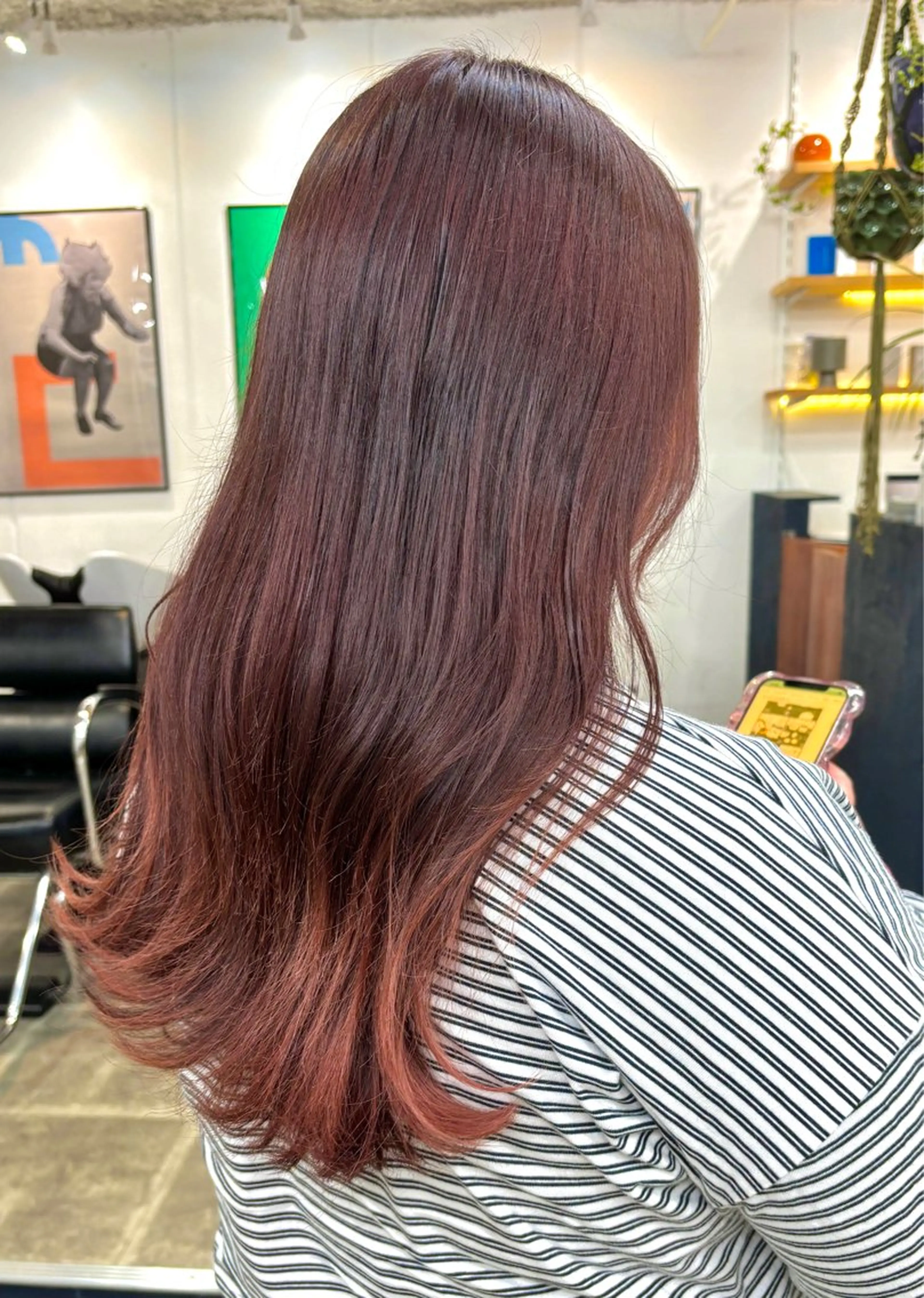 ロング カラー ブリーチ ブラウンカラー カシス 透明感カラー ラベンダーカラー ヘアカラー 暖色カラー/天神/ ヘイマサクラのヘアスタイル