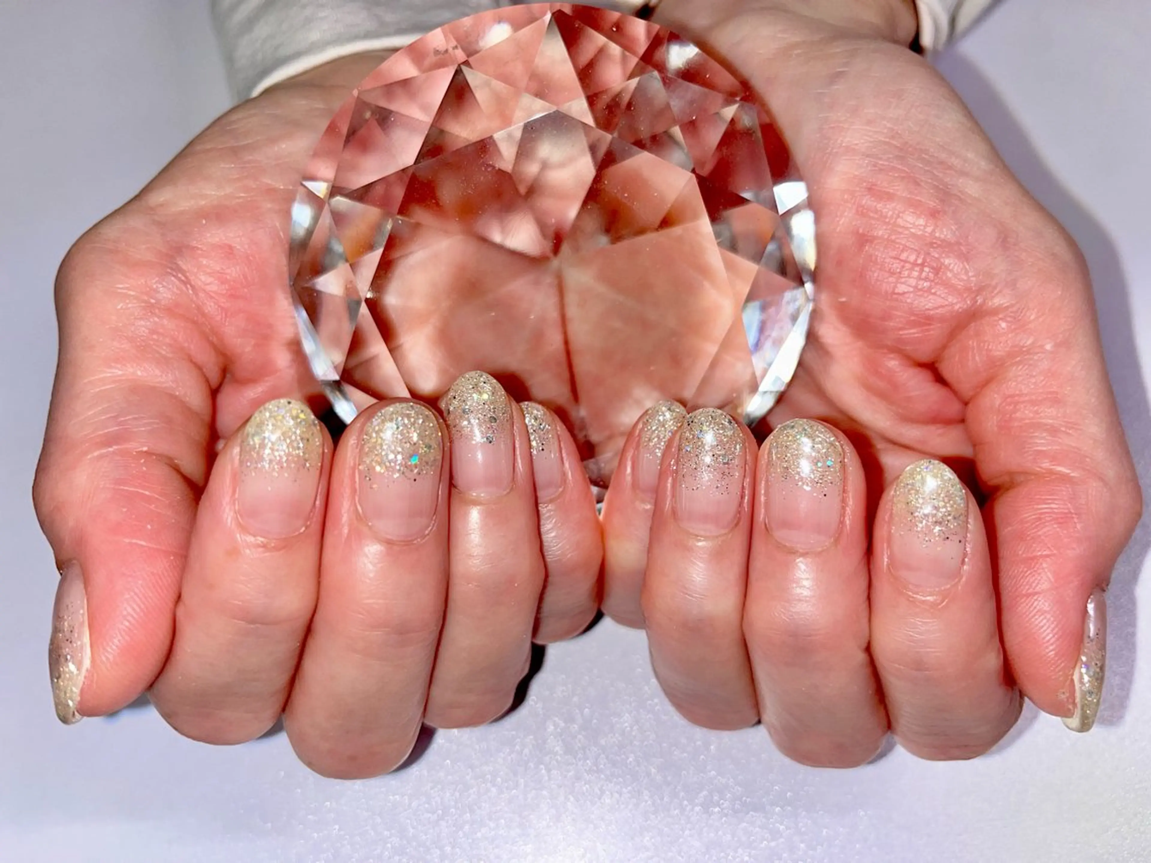 ネイル アートネイル ラメ(グリッター) ラメグラデーション 持ち込み ニュアンスネイル ハンドネイル N's Nailのネイルデザイン