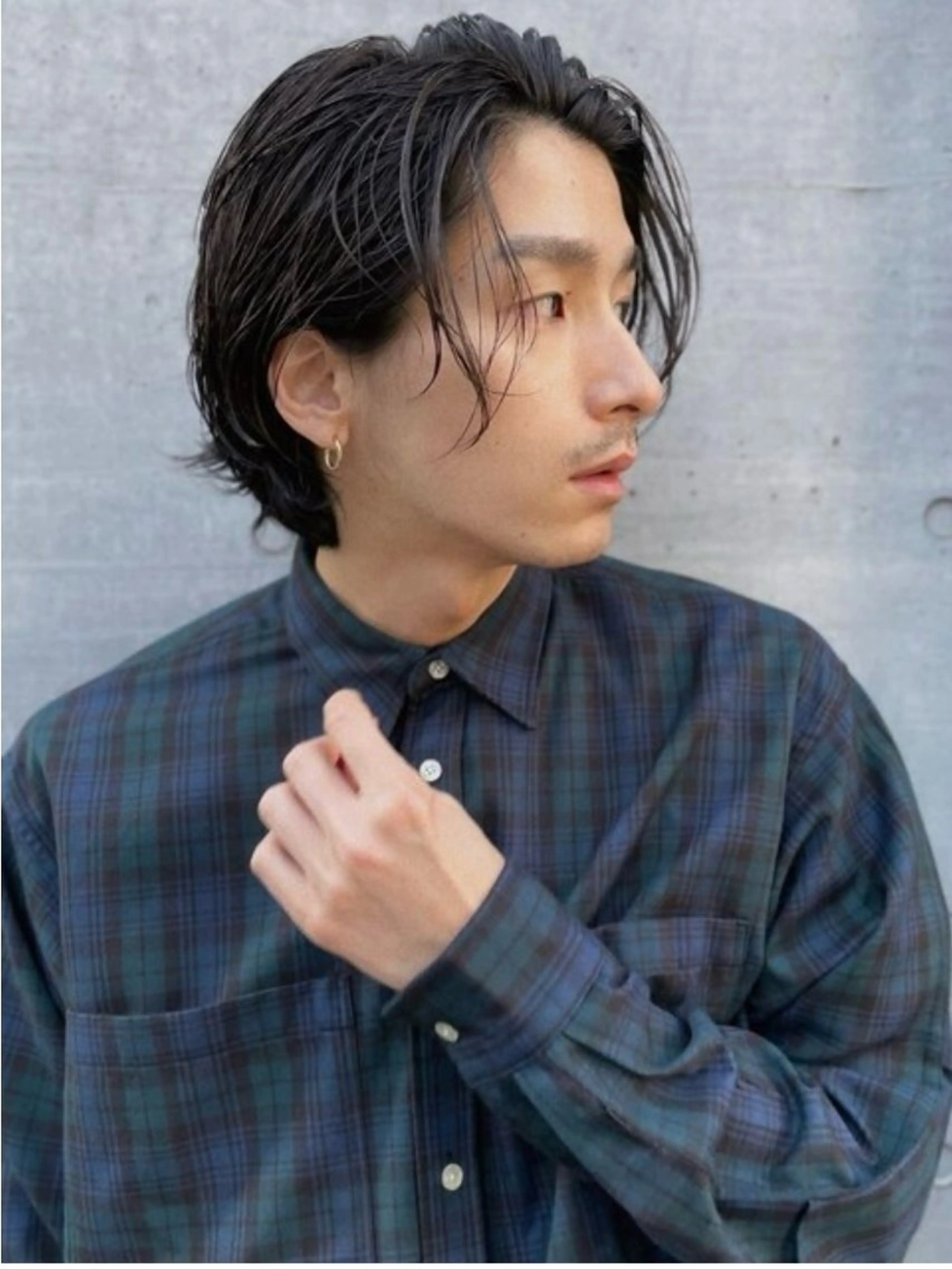 ミディアム パーマ メンズ afloat hikaruのヘアスタイル