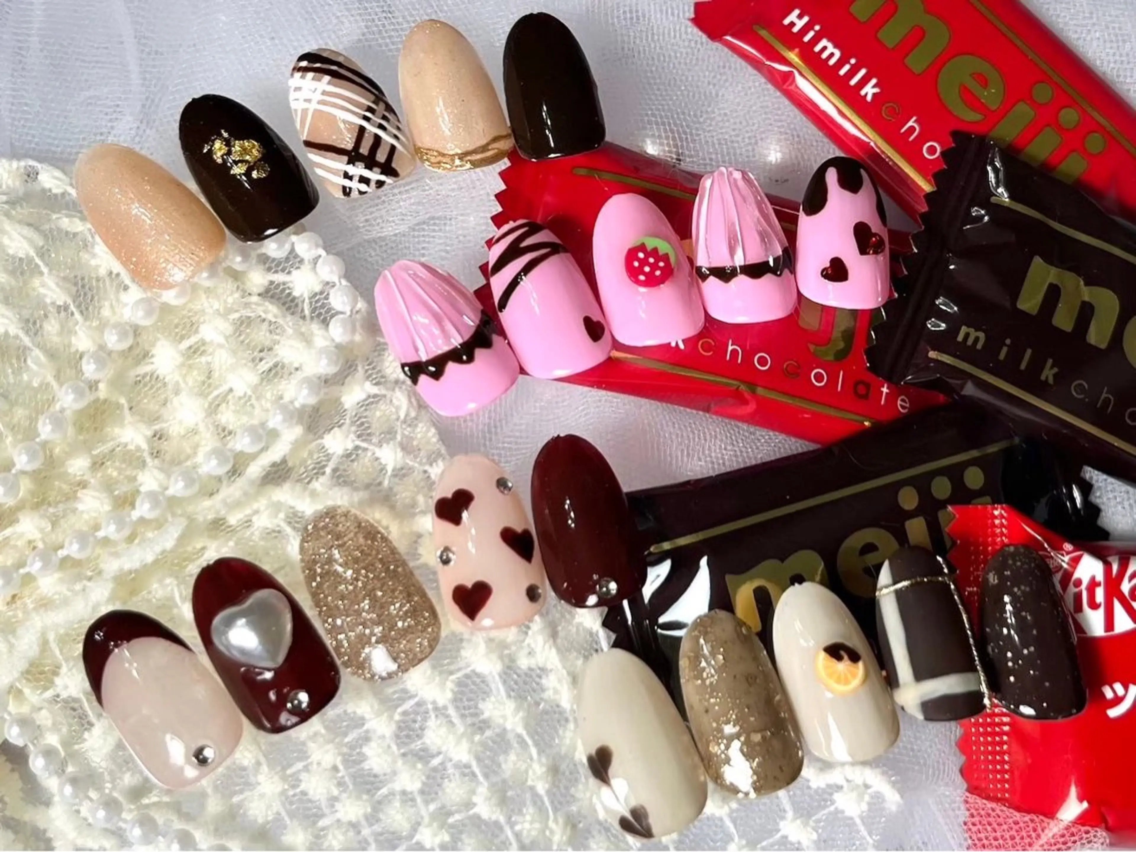 ネイル バレンタイン ハンドネイル nailsalon Questのネイルデザイン