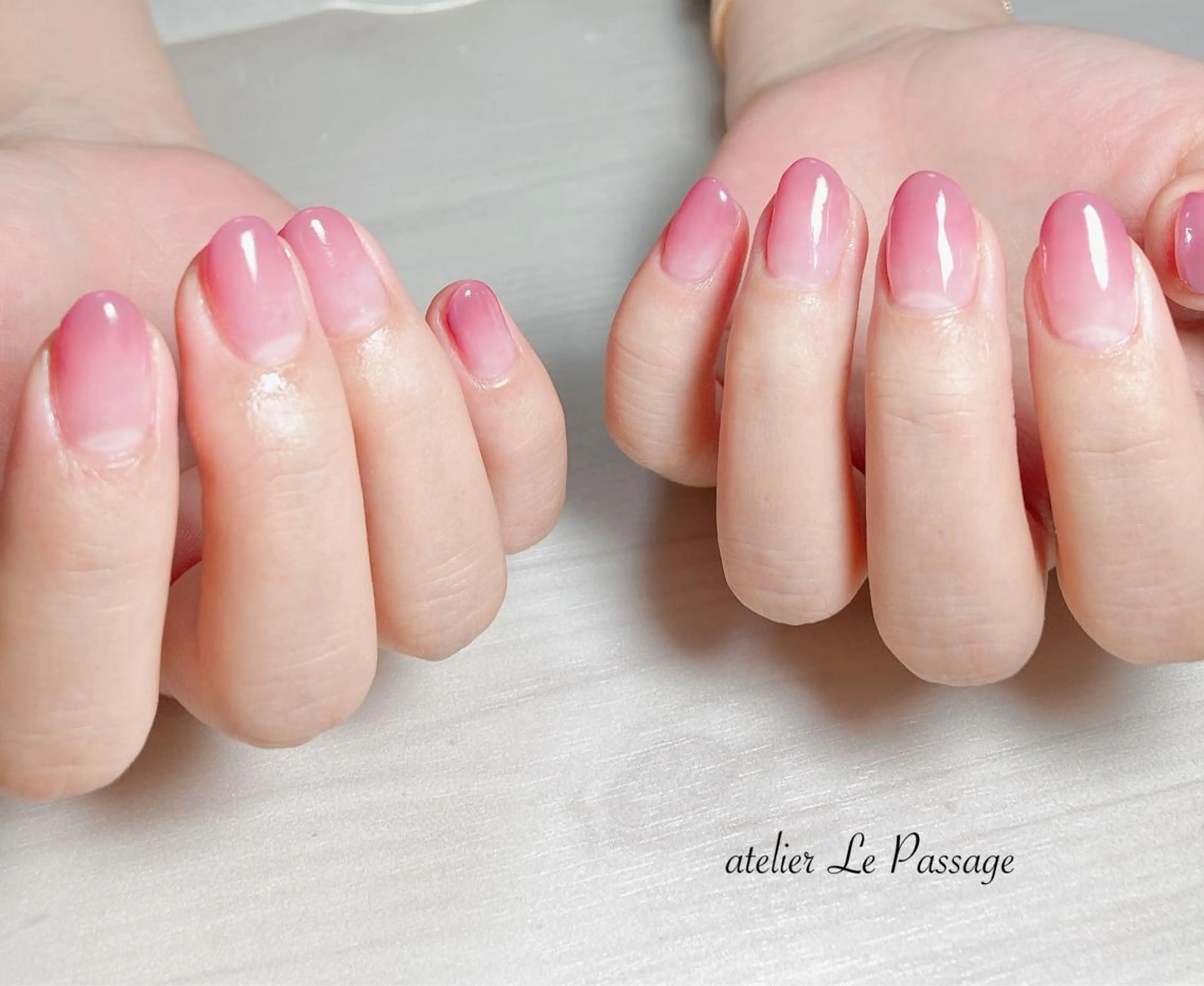 ネイル ジェルネイル オフィスネイル パラジェル ピンク ピンクベージュ Atelier Le Passage所属・h nakatsukaのネイルデザイン